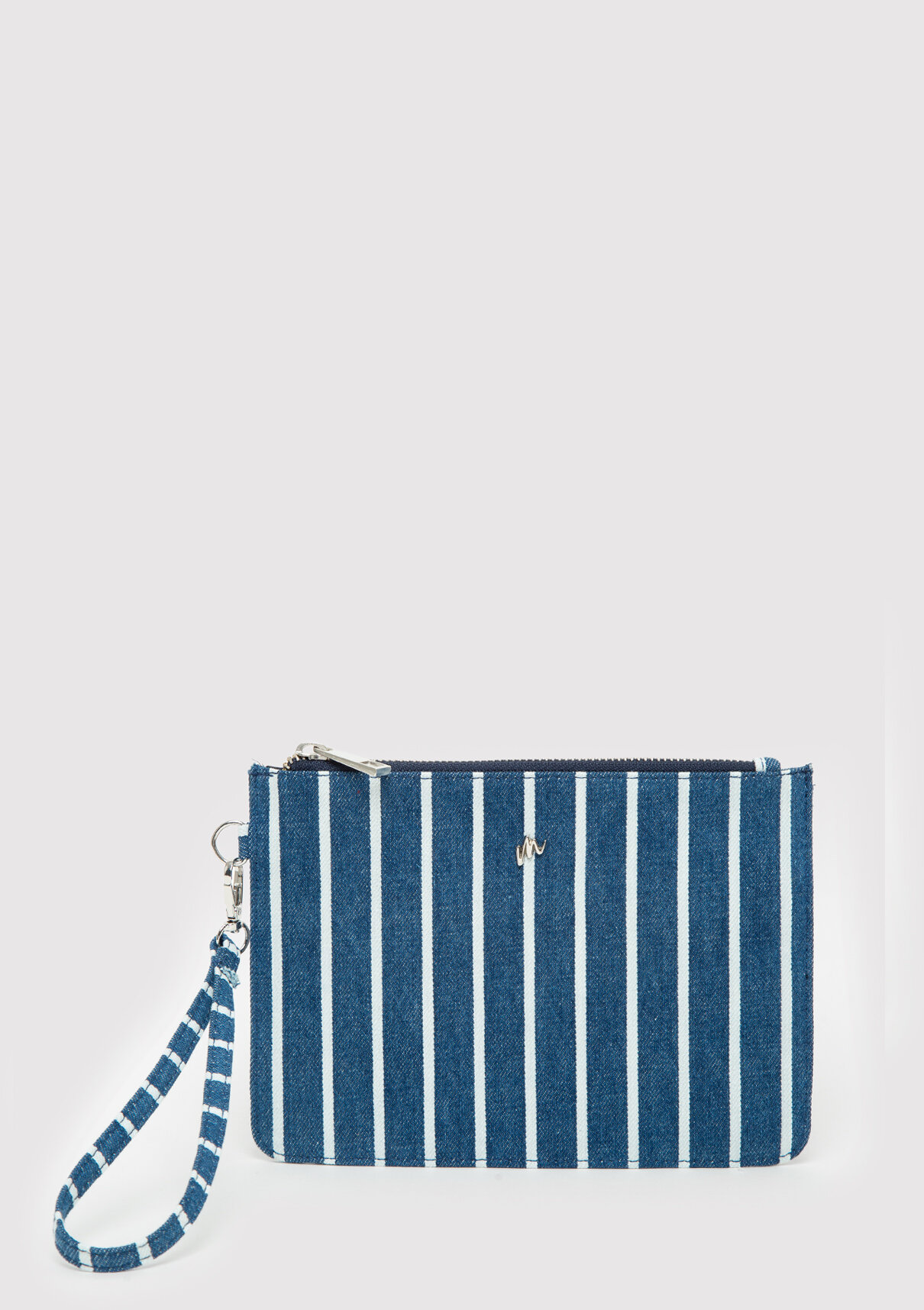 Mavi Çizgili Denim El Çantası görsel 2