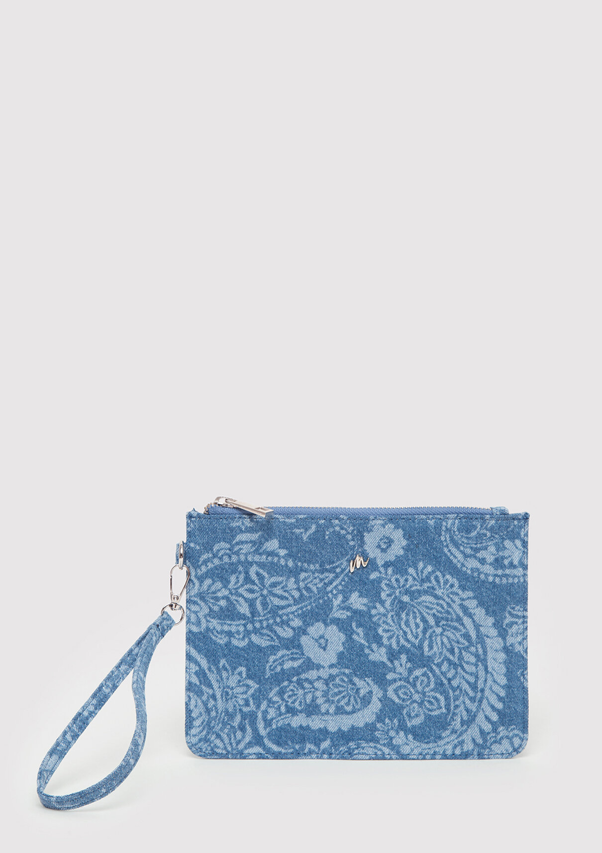Mavi Etnik Desenli Denim El Çantası görsel 2