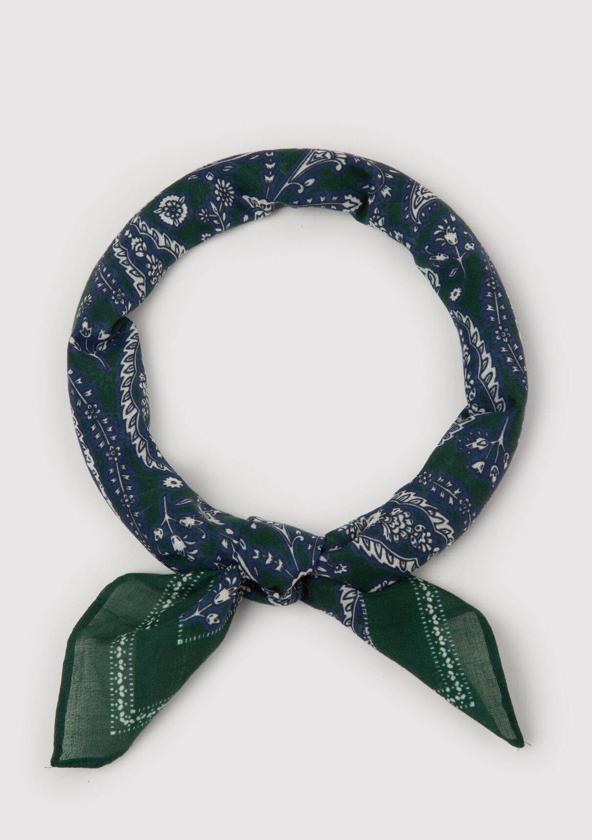 Mavi Baskılı Haki Bandana görsel 3