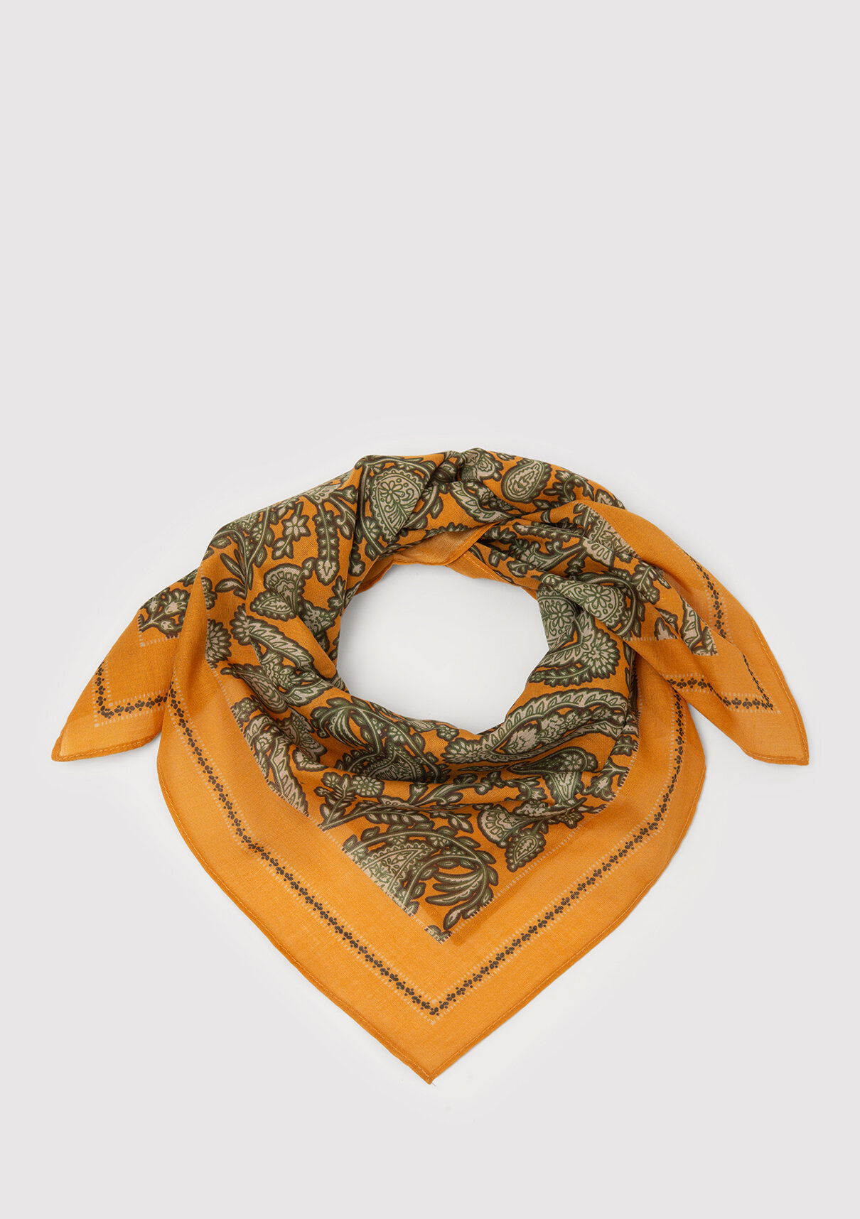 Mavi Baskılı Turuncu Bandana görsel 2