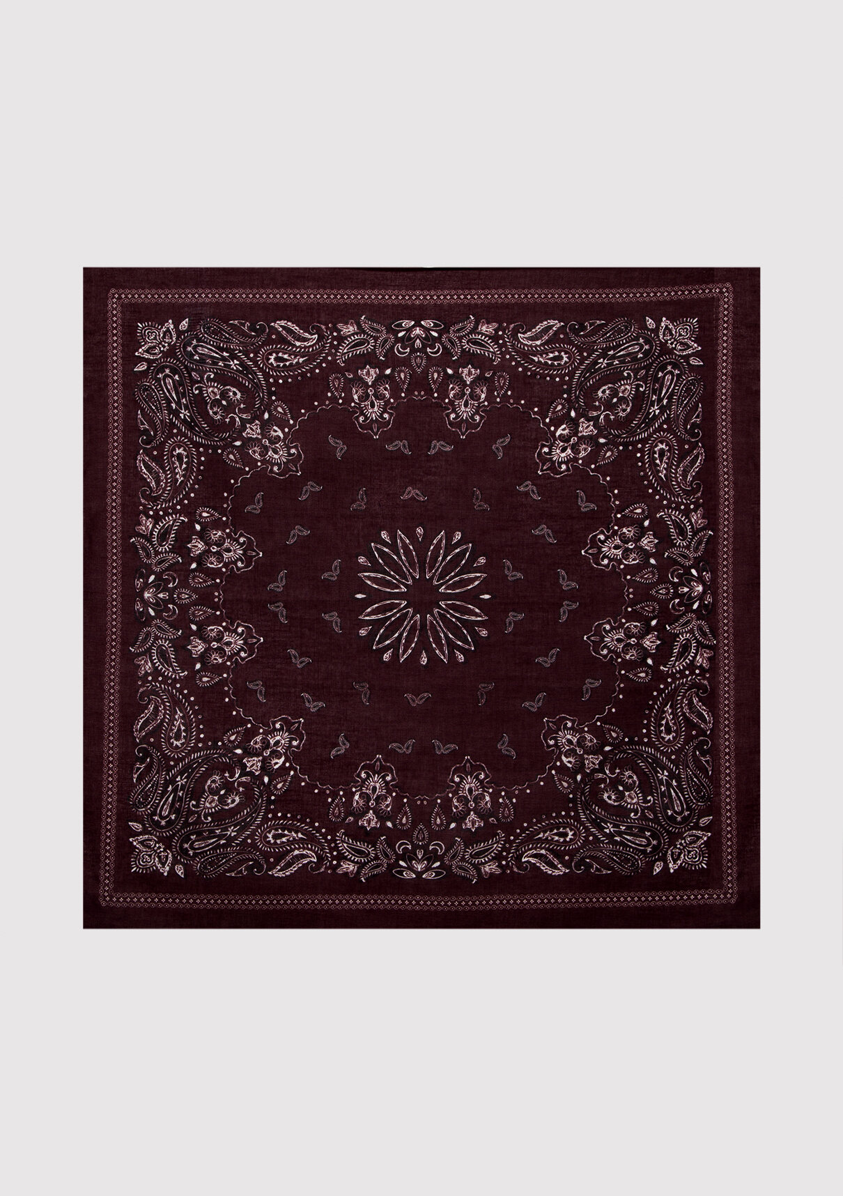 Mavi Şal Desenli Bordo Bandana görsel 4