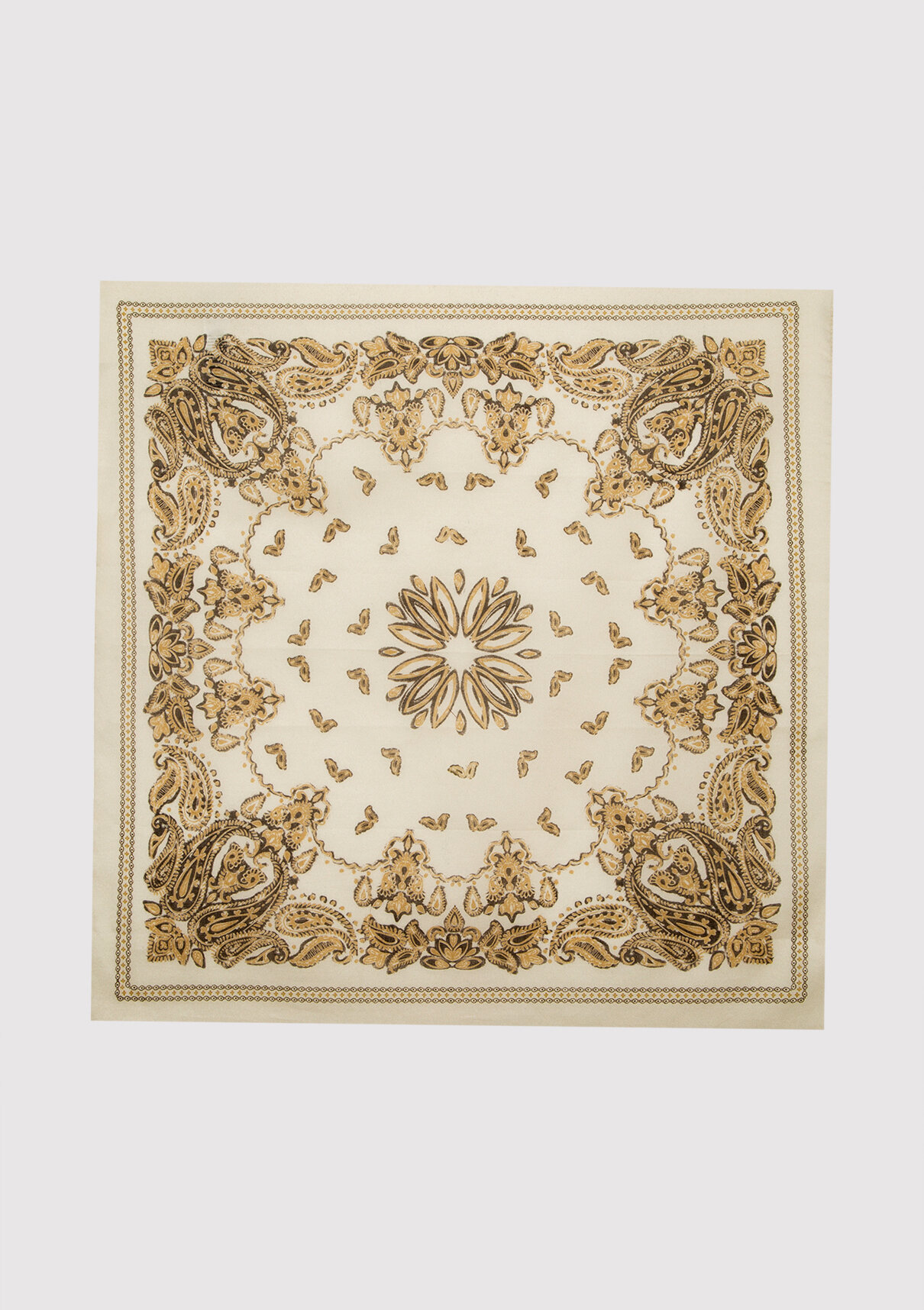 Mavi Şal Desenli Ekru Bandana görsel 4