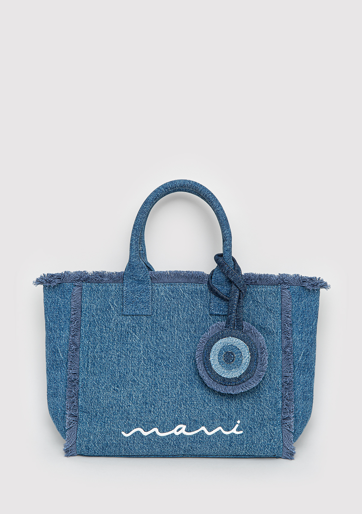 Mavi Nazar Boncuğu Detaylı Denim Çanta görsel 2