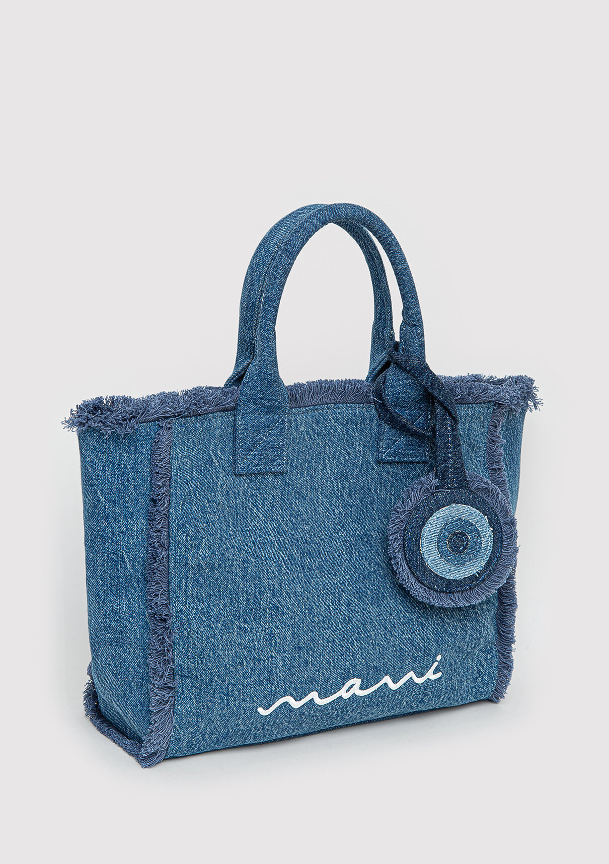 Mavi Nazar Boncuğu Detaylı Denim Çanta görsel 3