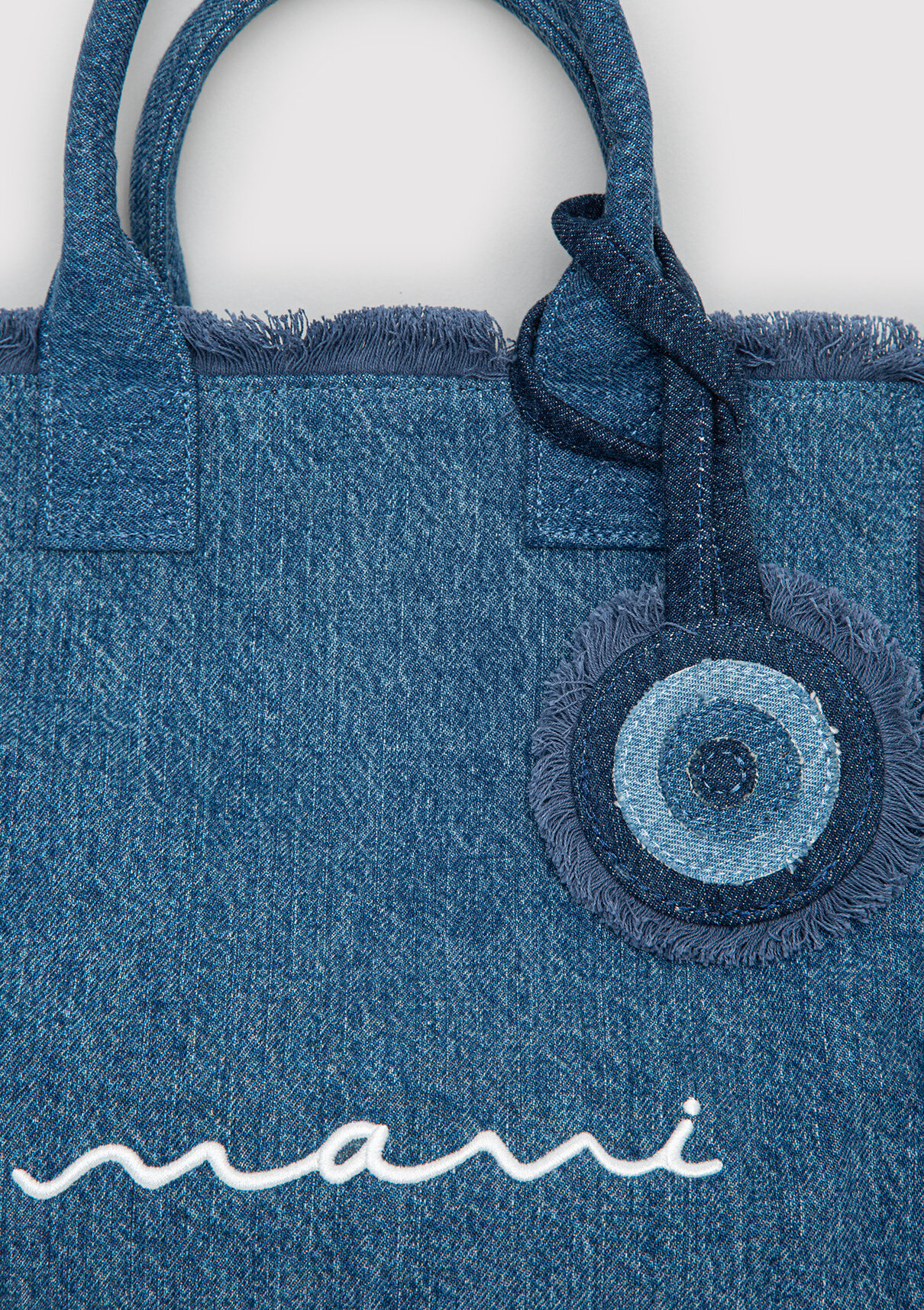 Mavi Nazar Boncuğu Detaylı Denim Çanta görsel 5