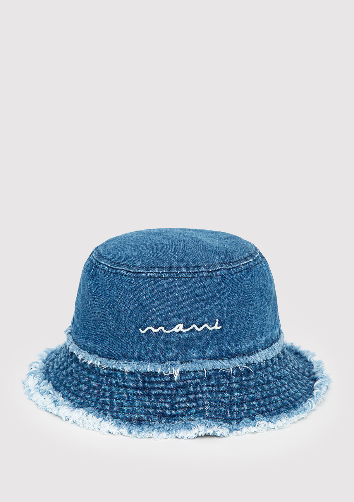 Mavi Nakışlı Denim Bucket Şapka görsel 2