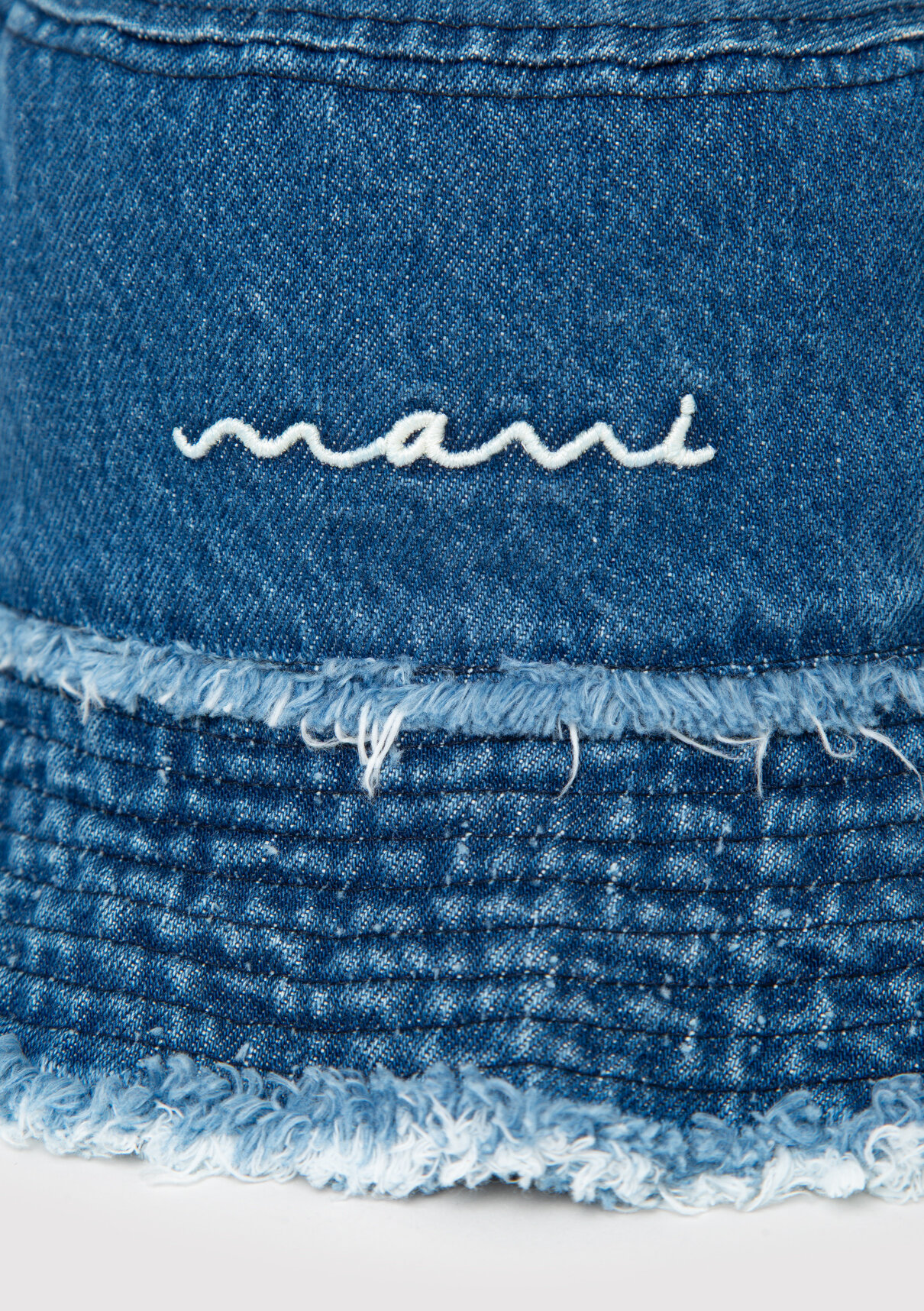 Mavi Nakışlı Denim Bucket Şapka görsel 4