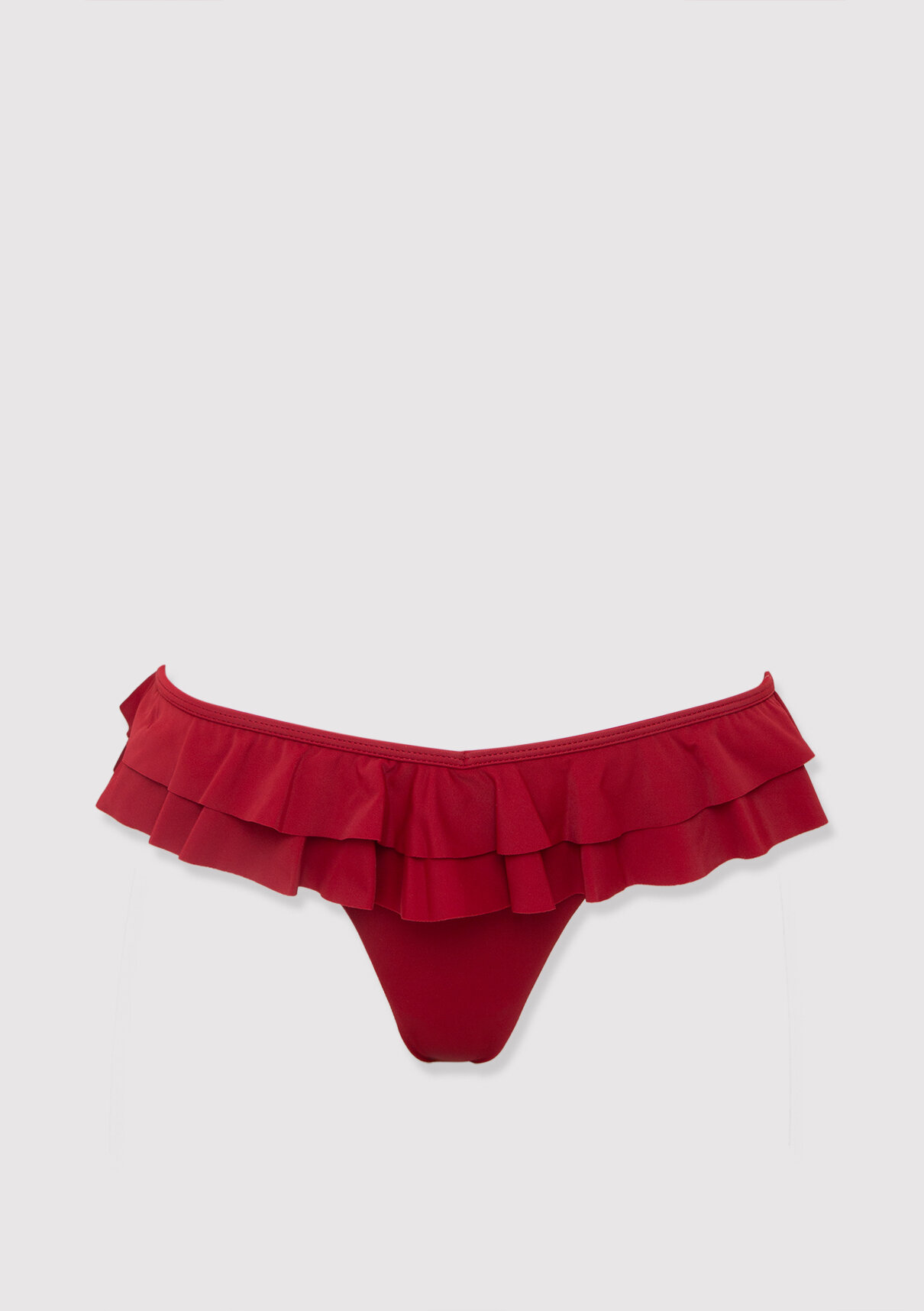 Mavi Fırfırlı Kırmızı Bikini Altı görsel 5
