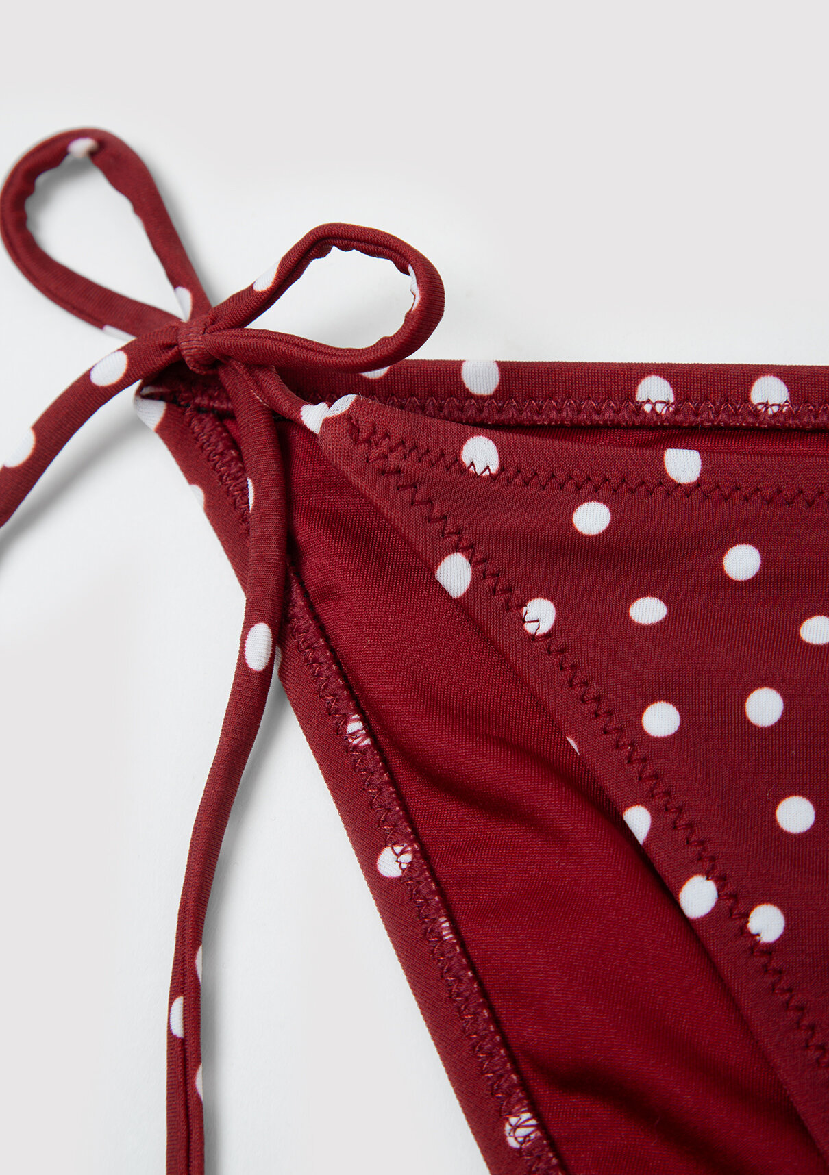 Mavi Puantiye desenli Kırmızı Bikini Altı görsel 7