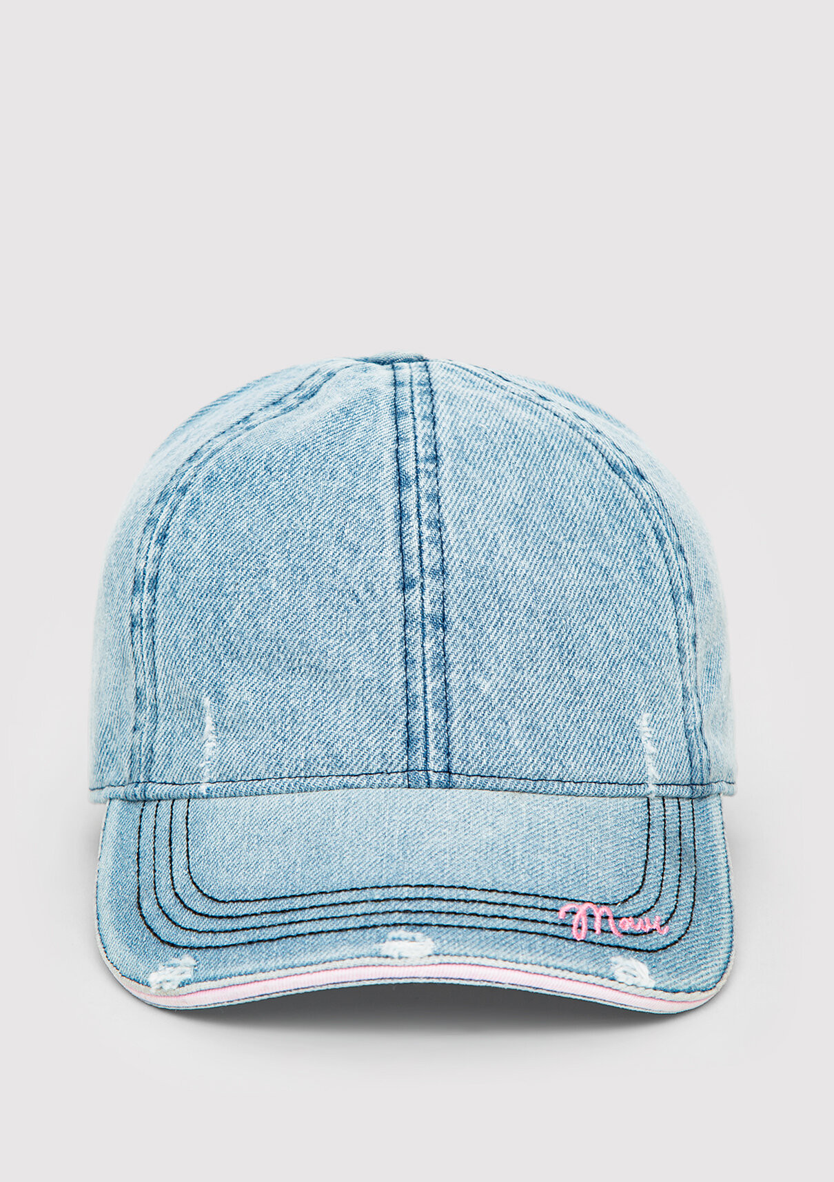 Mavi Nakışlı Denim Şapka görsel 3