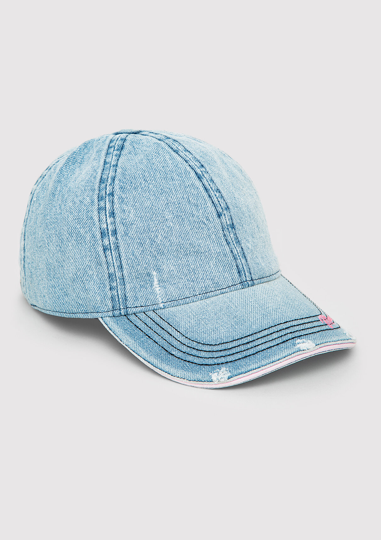 Mavi Nakışlı Denim Şapka görsel 4