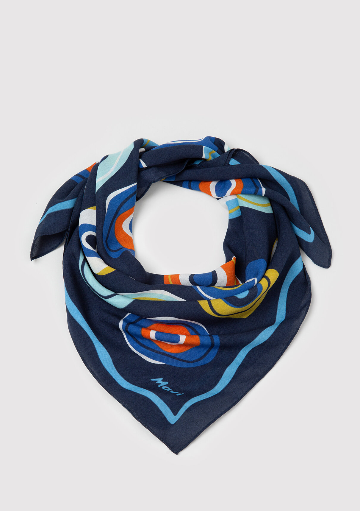 Mavi Nazar Boncuğu Baskılı Lacivert Bandana görsel 2