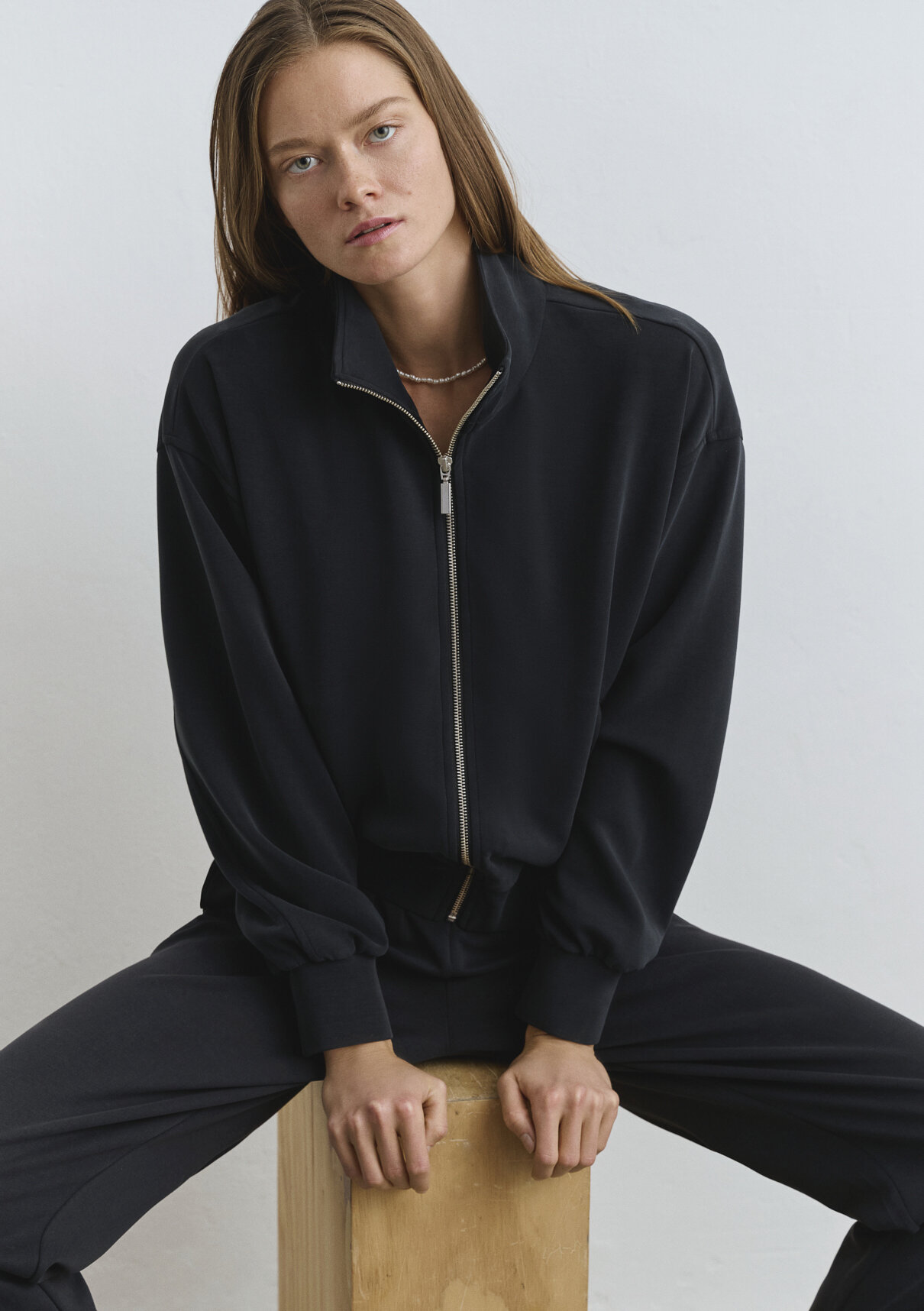 Mavi Siyah (TENCEL™) Modal Karışımlı Sweatshirt