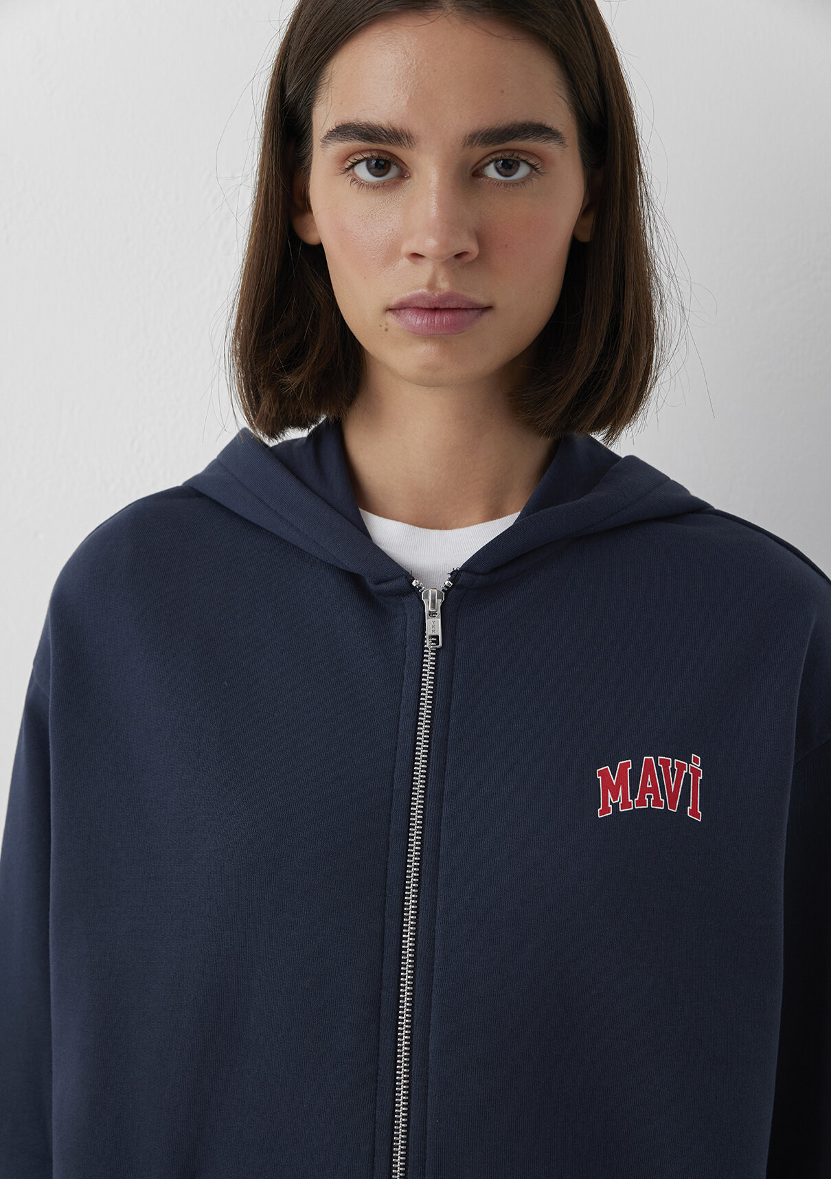 Mavi Kapüşonlu Lacivert Sweatshirt görsel 6