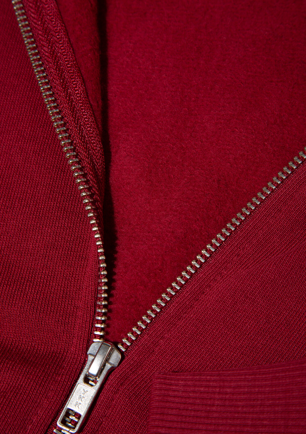 Mavi Logo Baskılı Kapüşonlu Fermuarlı Bordo Sweatshirt görsel 6