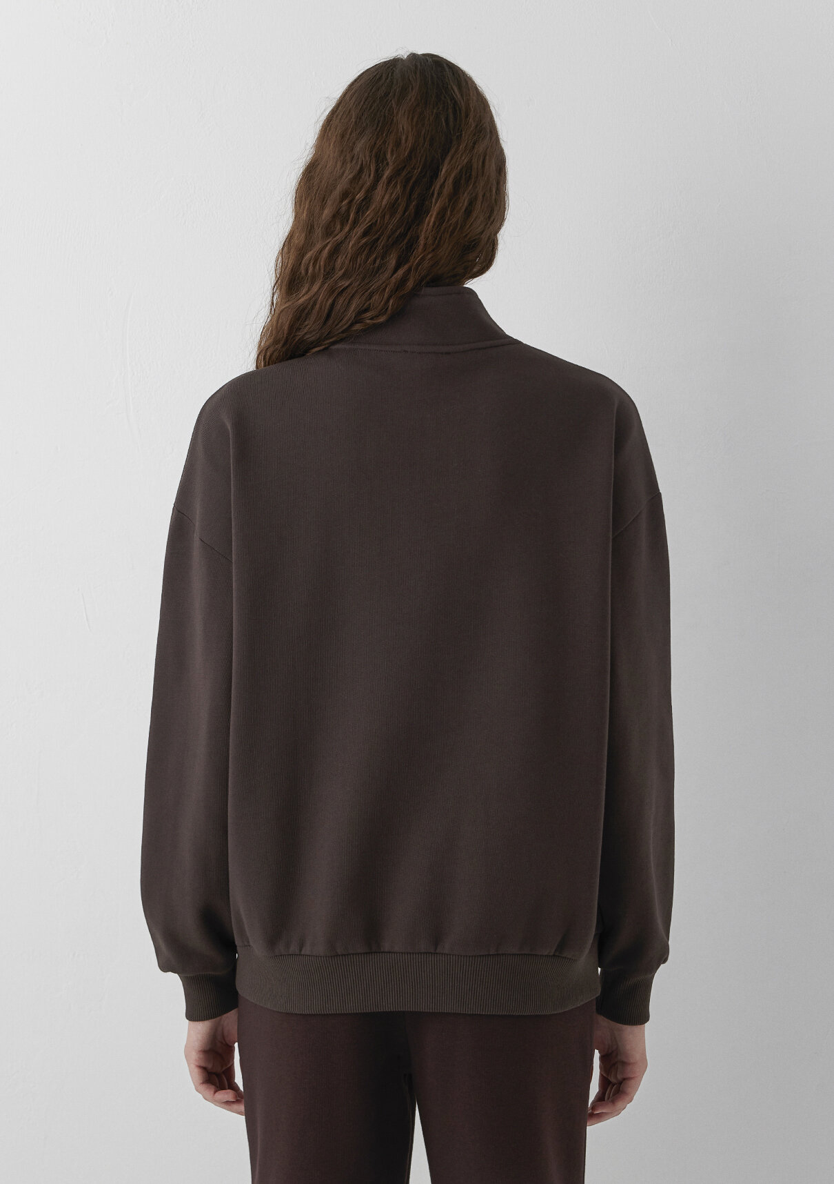 Mavi Logo Yarı Fermuarlı Kahverengi Sweatshirt görsel 5