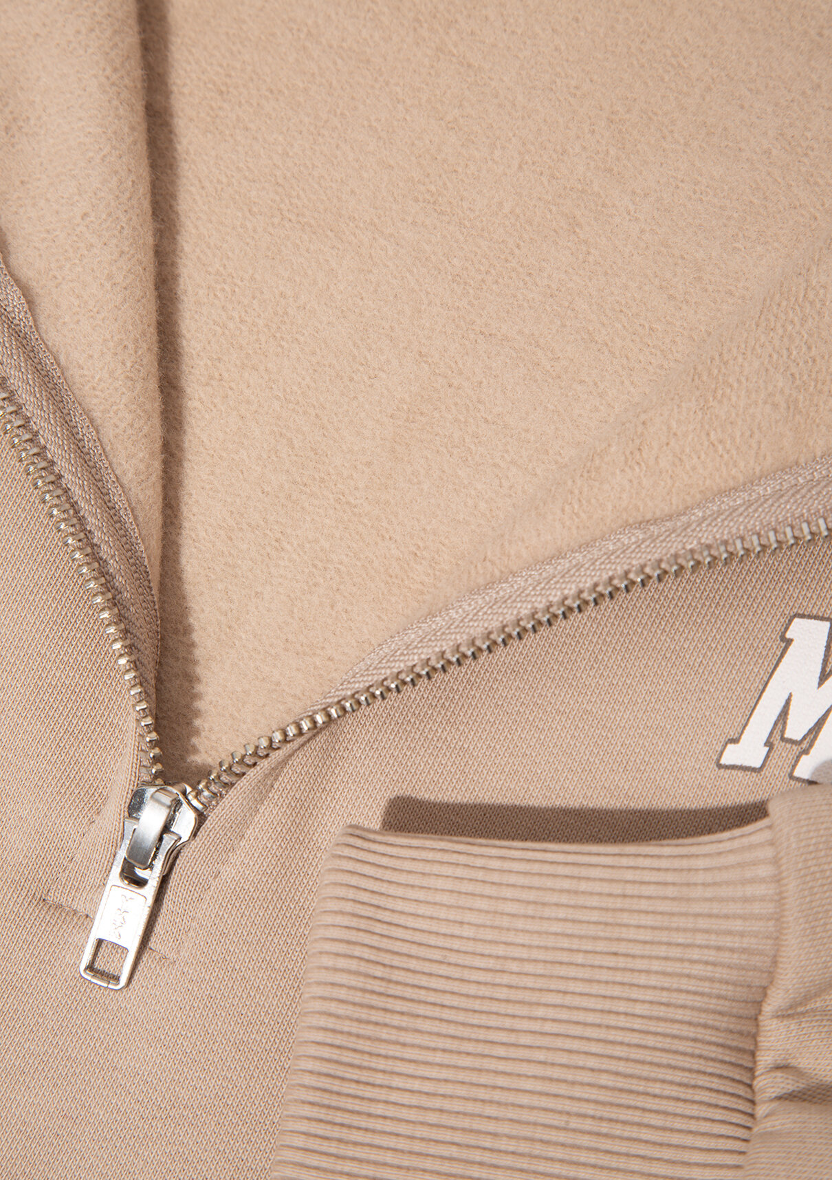 Mavi Logo Baskılı Yarı Fermuarlı Bej Sweatshirt görsel 7