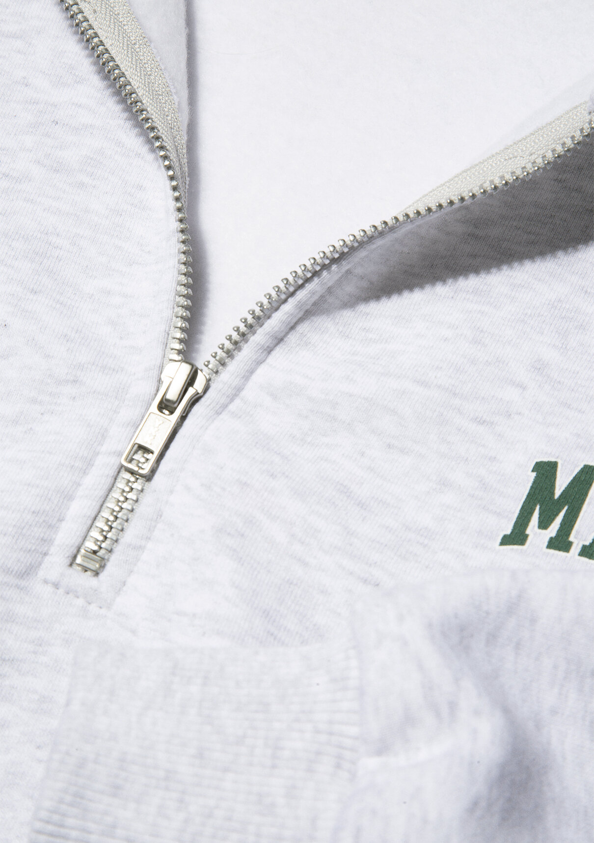 Mavi Logo Baskılı Yarı Fermuarlı Gri Sweatshirt görsel 5