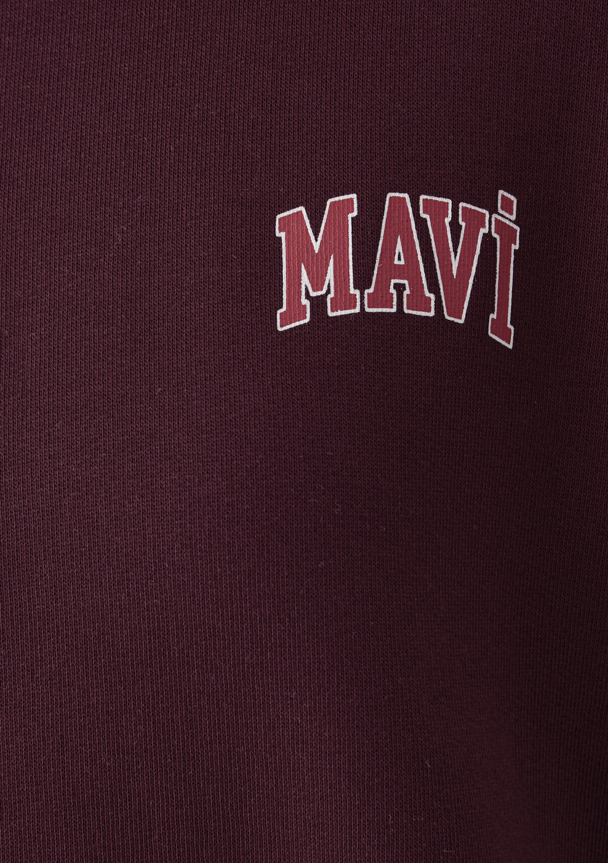 Mavi Logo Baskılı Yarı Fermuarlı Bordo Sweatshirt görsel 8