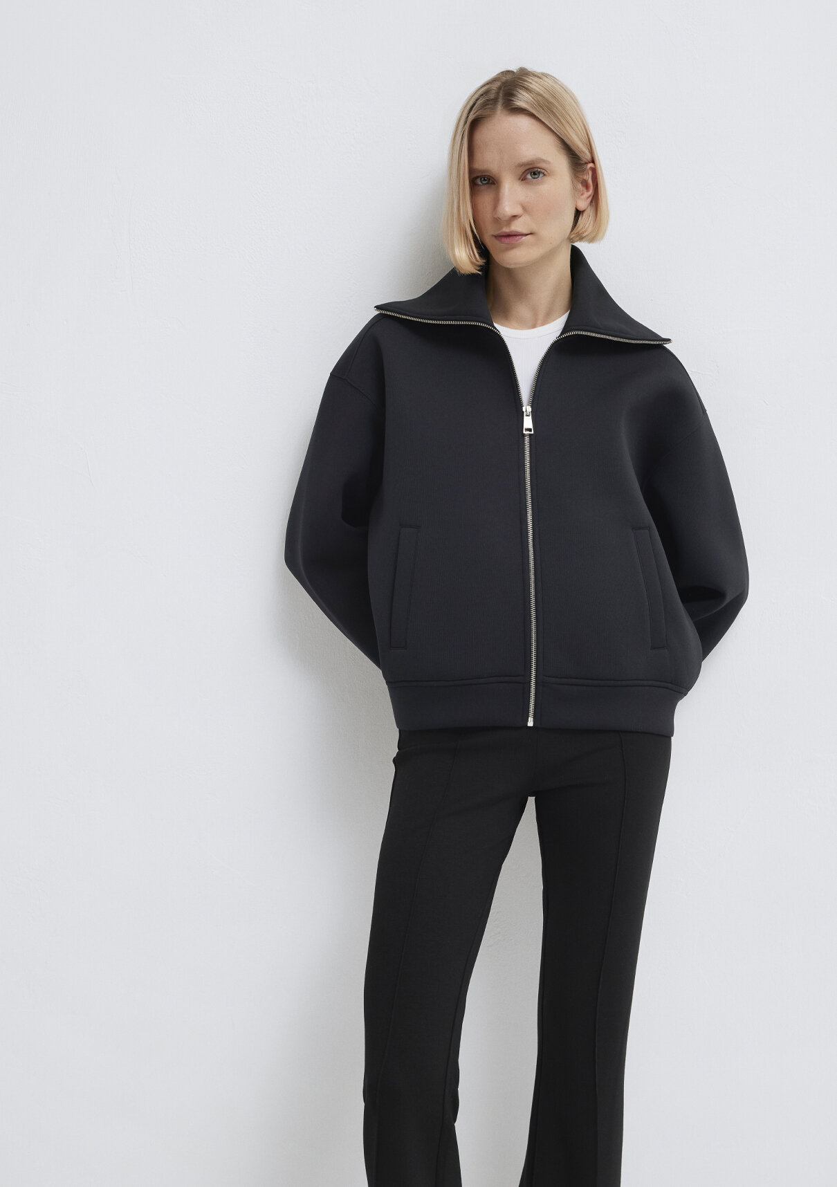 Mavi Sporty Lux Fermuarlı Siyah Sweatshirt görsel 2