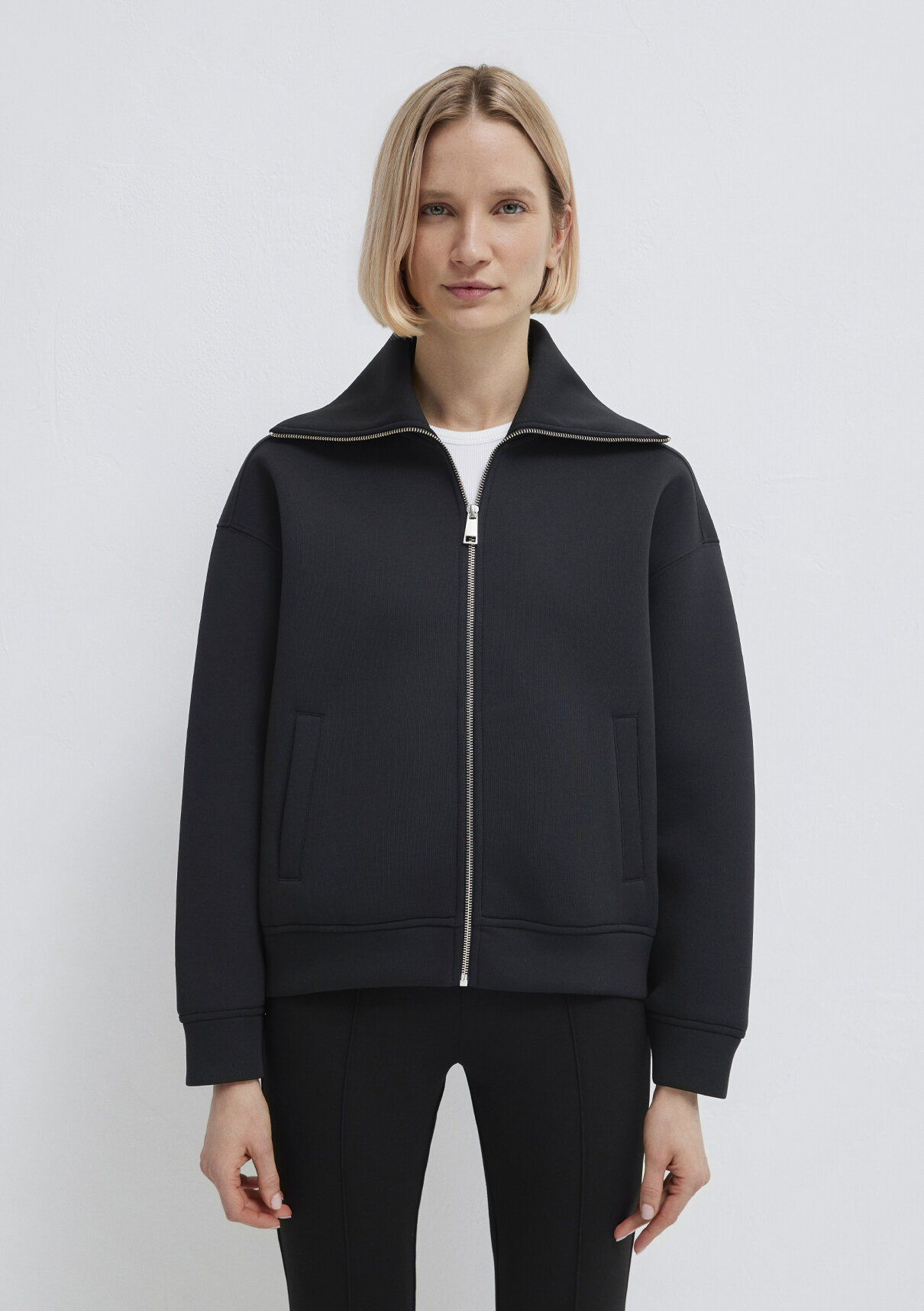 Mavi Sporty Lux Fermuarlı Siyah Sweatshirt görsel 4