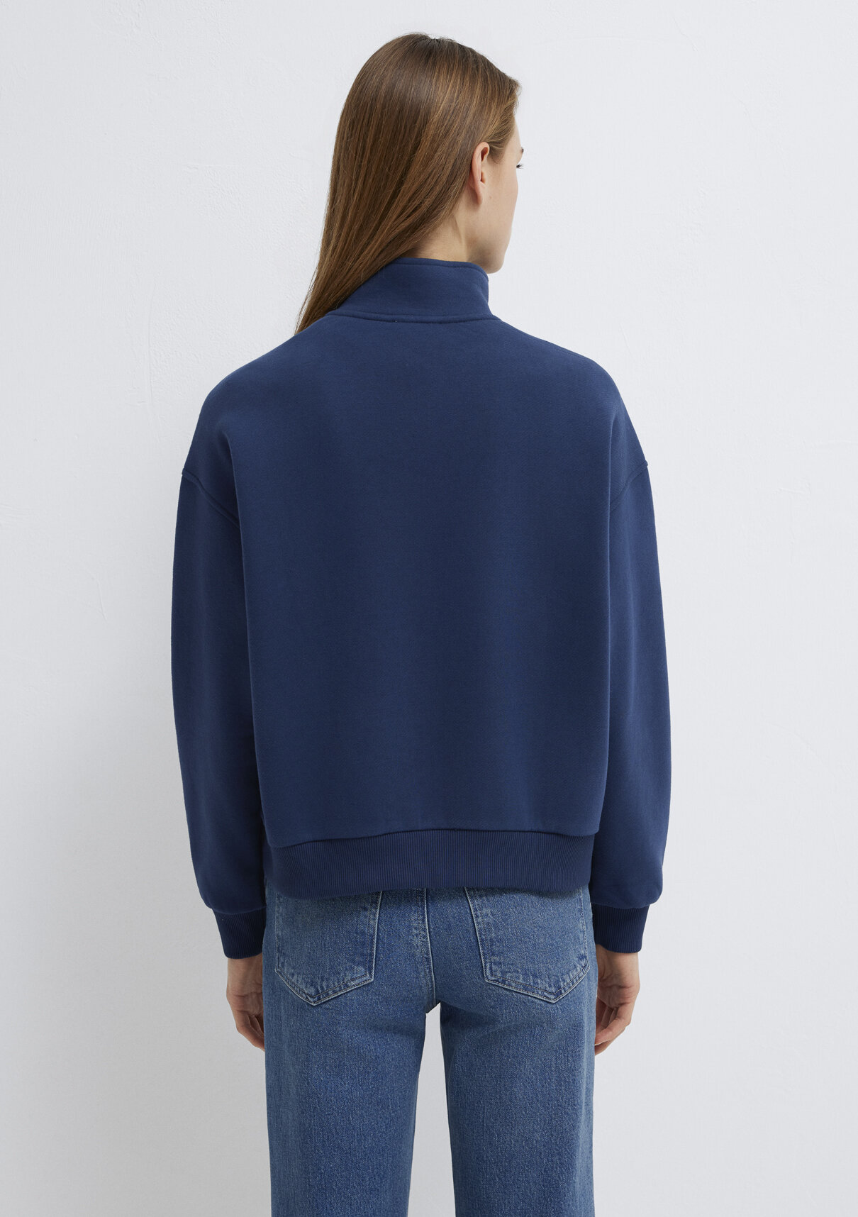 Mavi Logo Baskılı Yarı Fermuarlı Lacivert Sweatshirt görsel 5