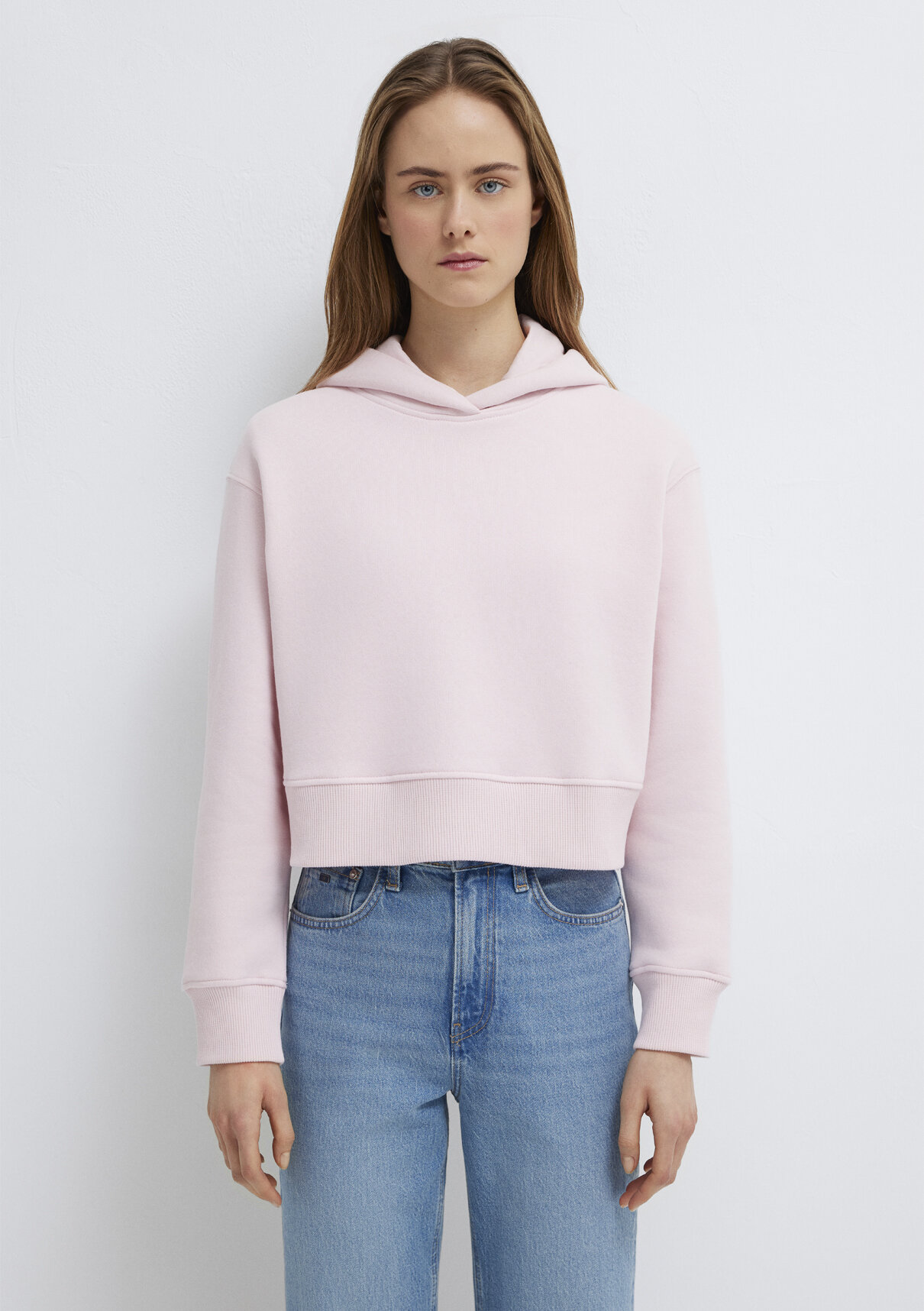 Mavi Kapüşonlu Pembe Sweatshirt görsel 3