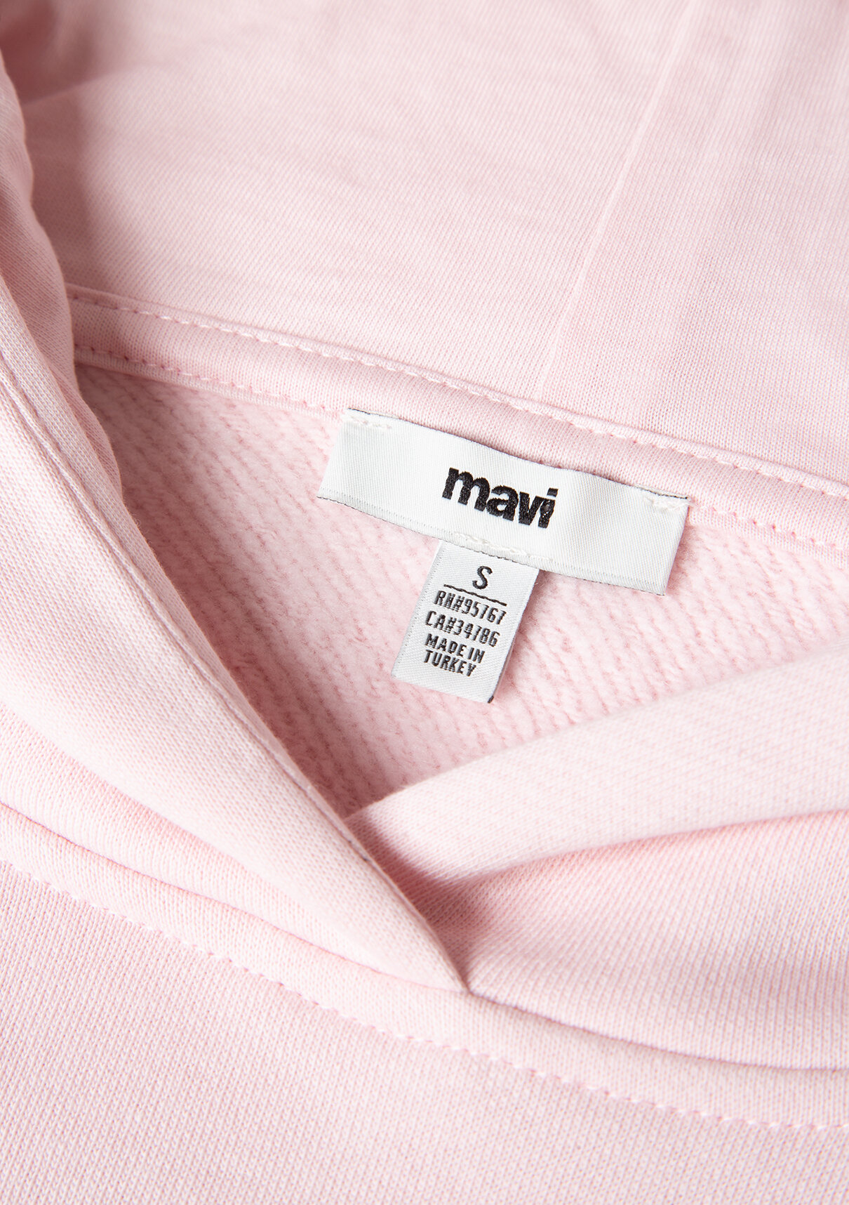 Mavi Kapüşonlu Pembe Sweatshirt görsel 7
