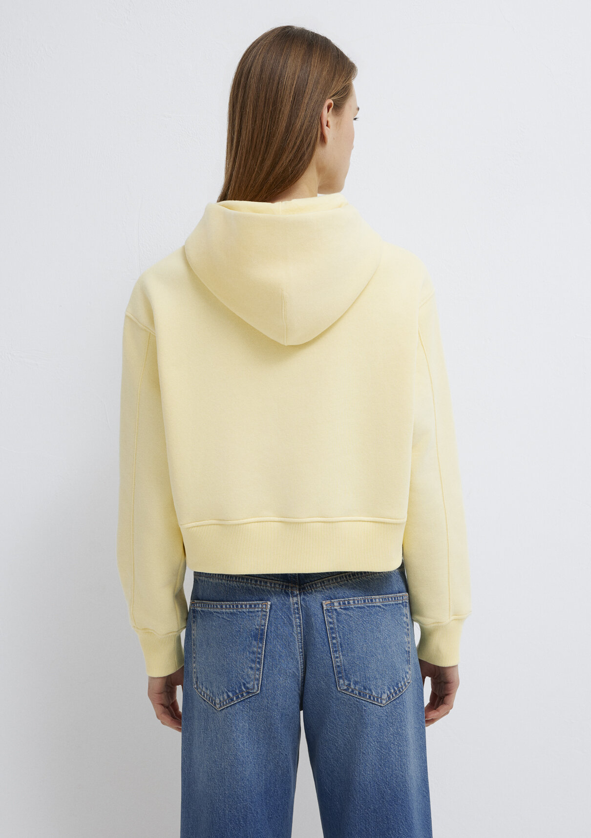 Mavi Kapüşonlu Sarı Sweatshirt görsel 6