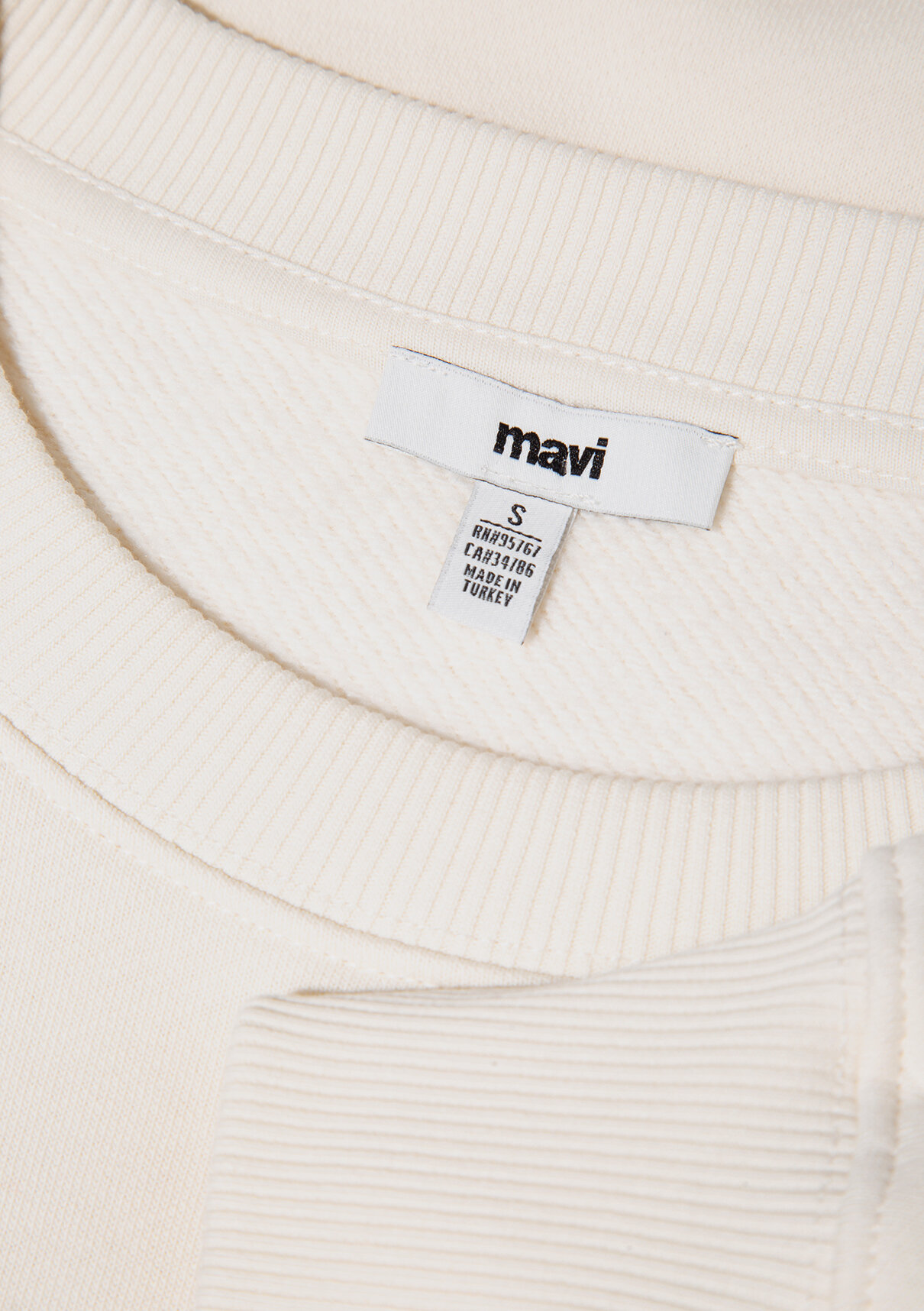 Mavi Bisiklet Yaka Ekru Sweatshirt görsel 8