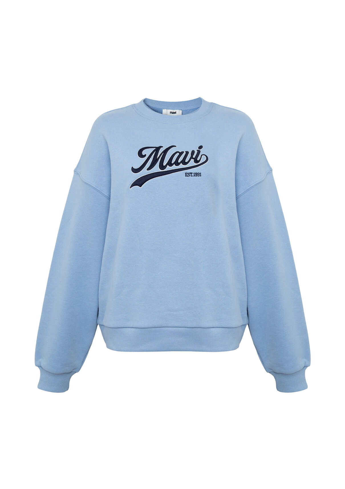 Mavi Logo Baskılı Mavi Sweatshirt görsel 5