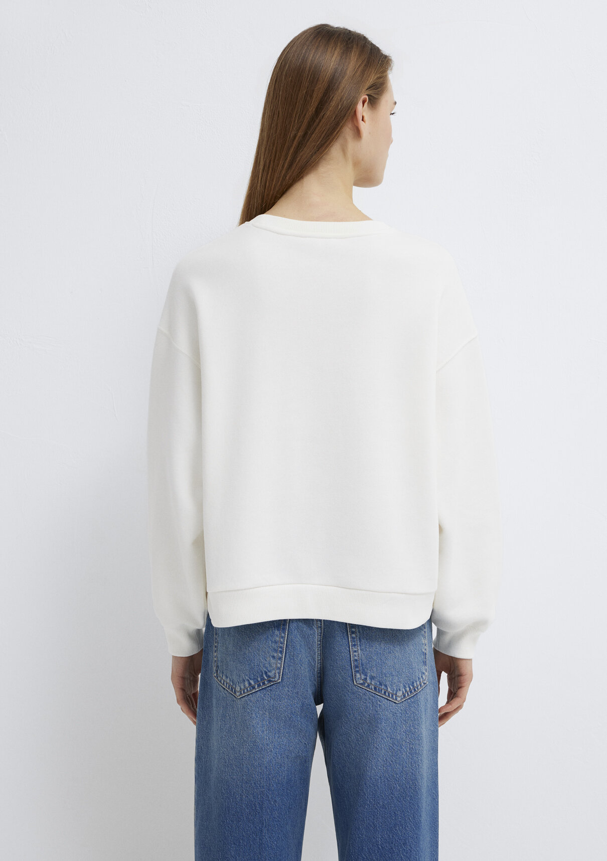 Mavi Logo Baskılı Ekru Sweatshirt görsel 6