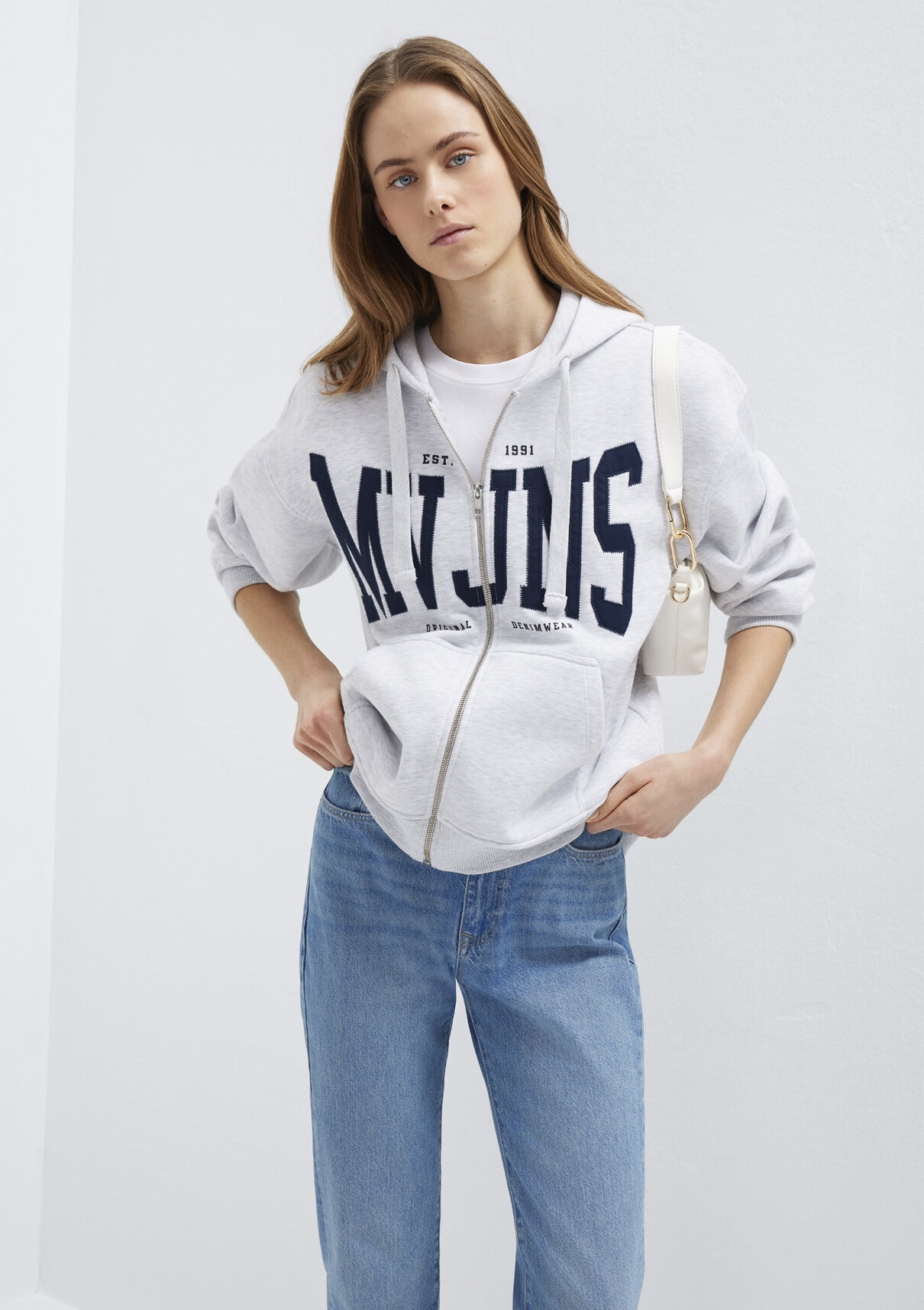 Mavi MVJNS Logo Gri Sweatshirt görsel 3