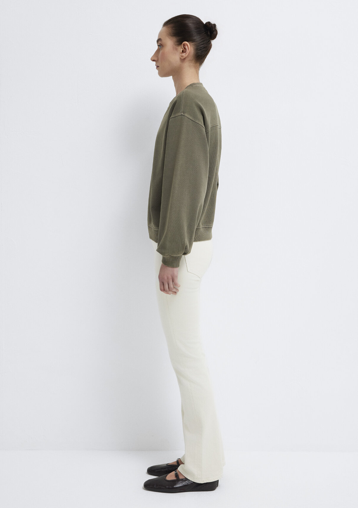 Mavi Bisiklet Yaka Haki Sweatshirt görsel 4
