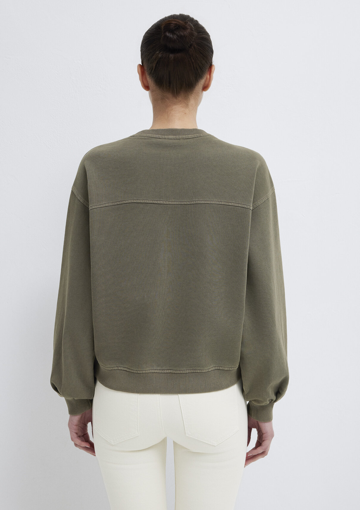 Mavi Bisiklet Yaka Haki Sweatshirt görsel 5