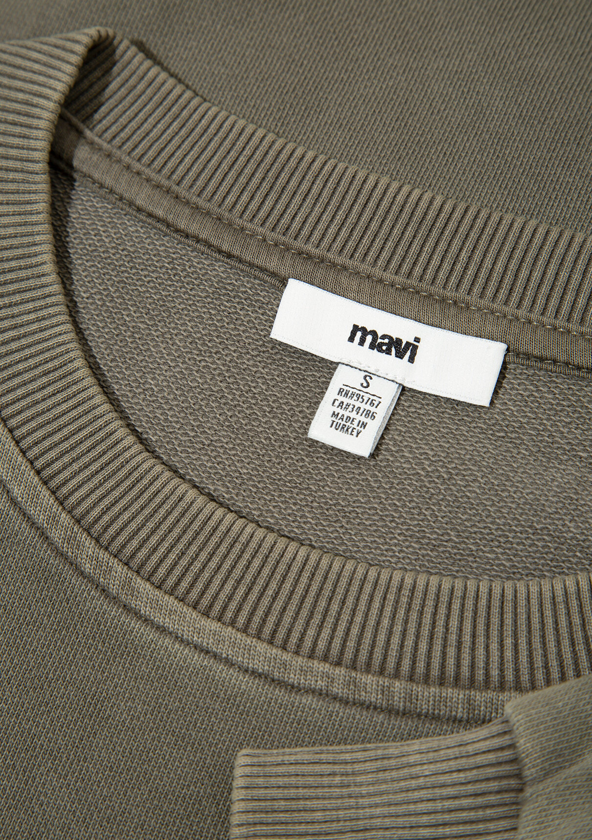 Mavi Bisiklet Yaka Haki Sweatshirt görsel 7