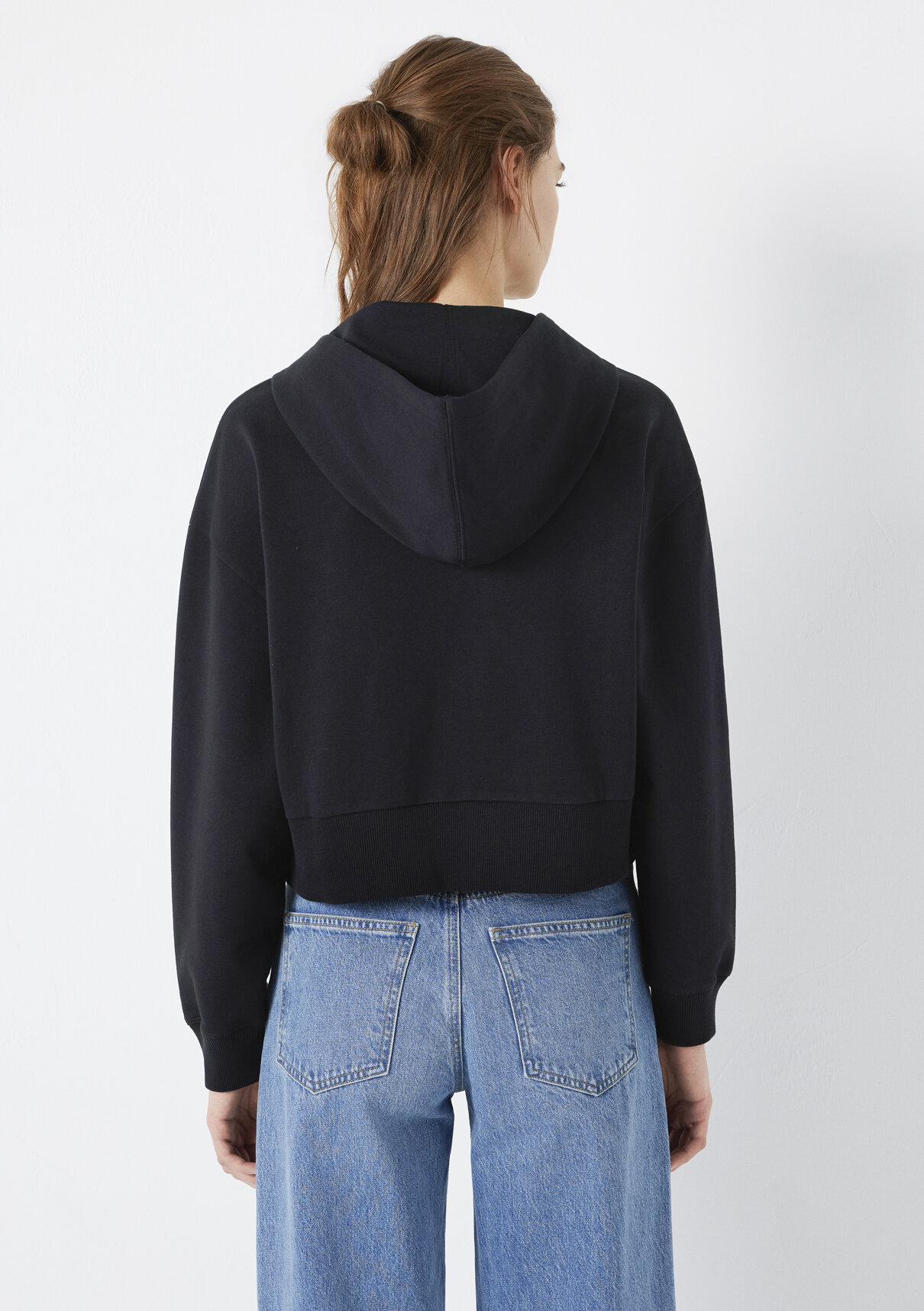 Mavi Logo Baskılı Fermuarlı Siyah Sweatshirt görsel 6