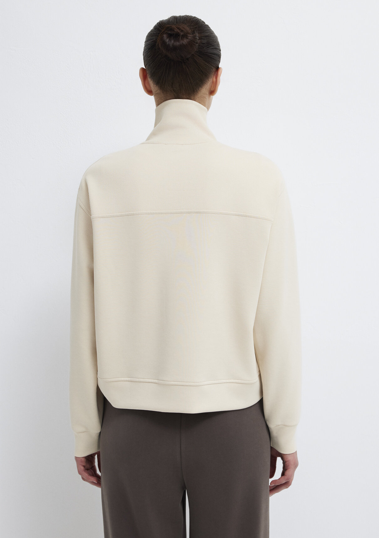 Mavi Yarı Fermuarlı Ekru (TENCEL™) Modal Karışımlı Sweatshirt görsel 6
