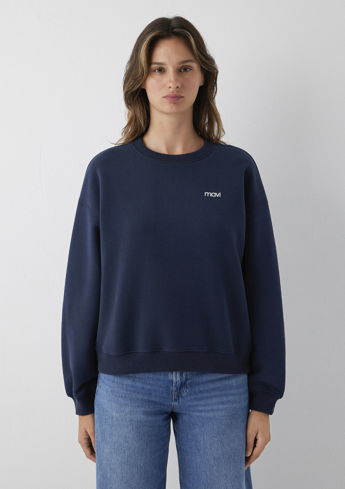 Mavi Logo Baskılı Lacivert Sweatshirt görsel 3