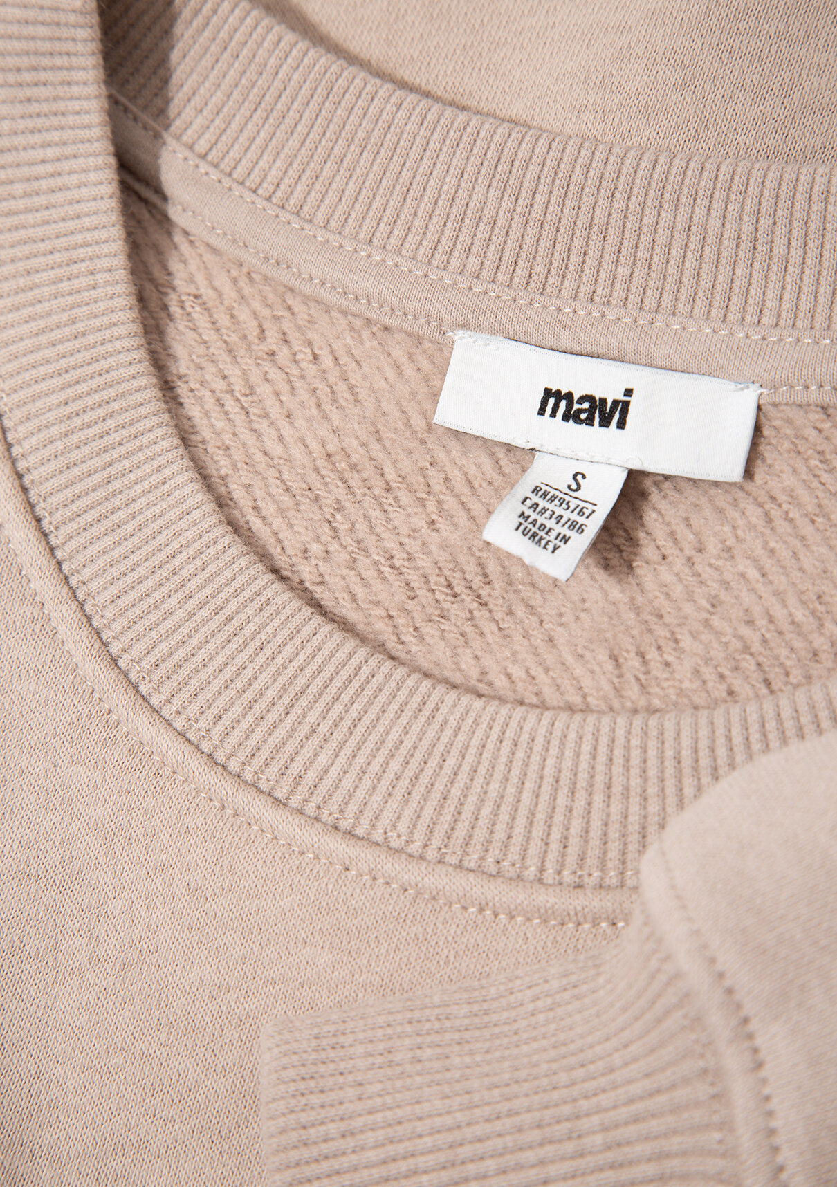 Mavi Logo Baskılı Bej Sweatshirt görsel 7