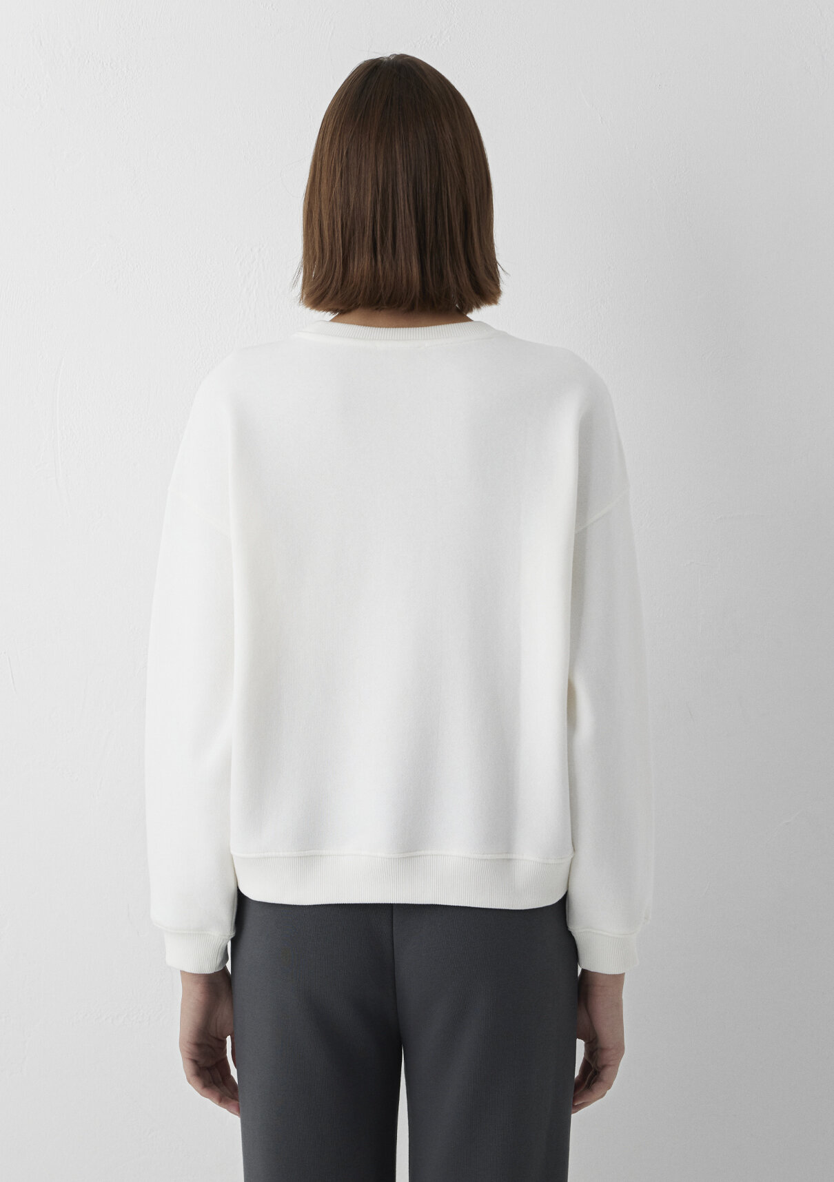 Mavi Logo Baskılı Ekru Sweatshirt görsel 5