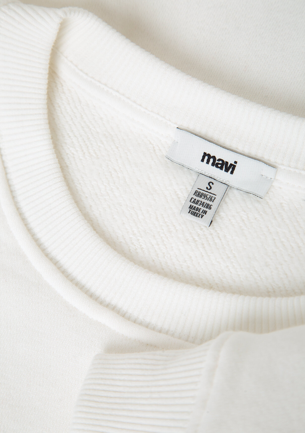 Mavi Logo Baskılı Ekru Sweatshirt görsel 7