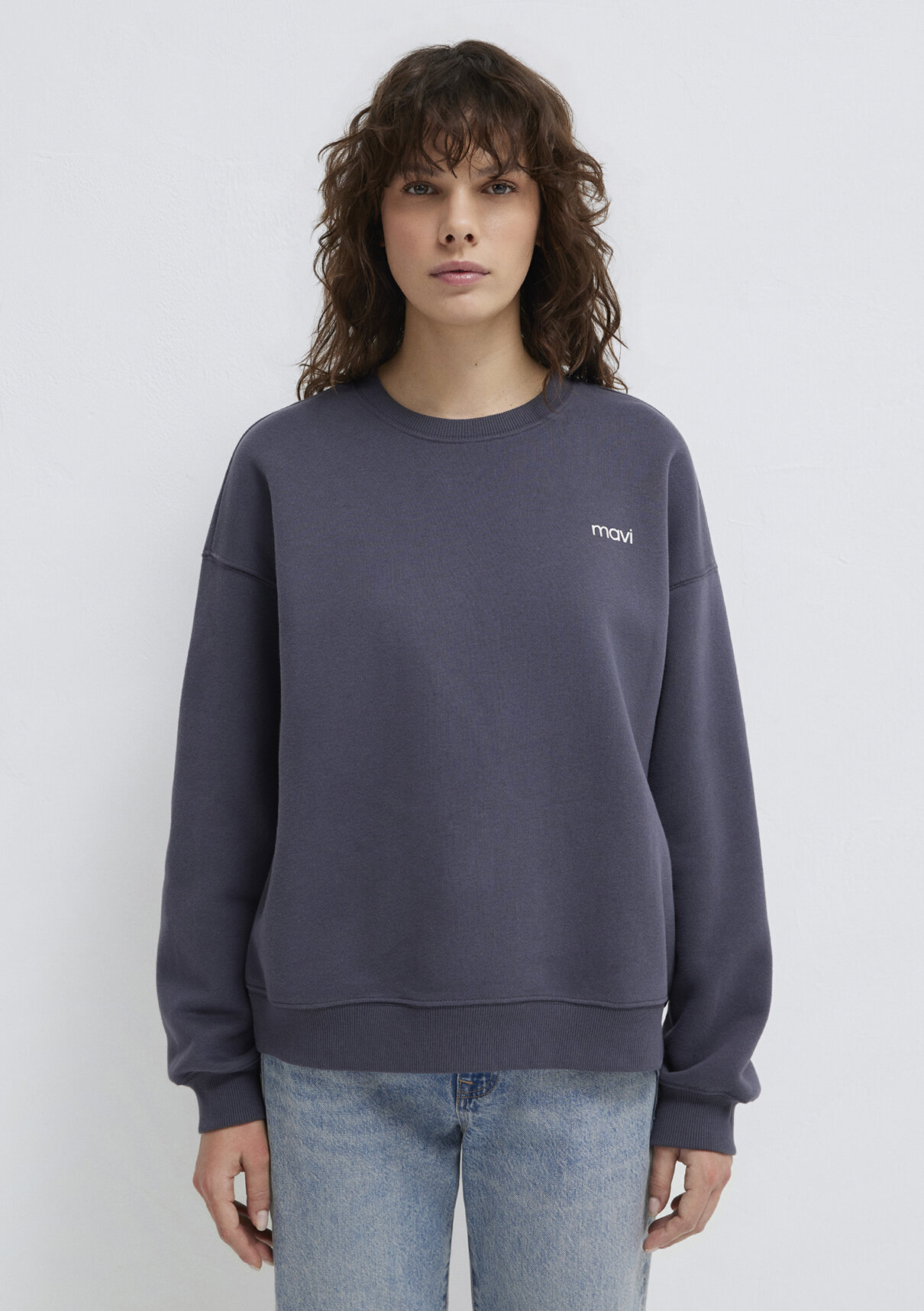Mavi Logo Baskılı Antrasit Sweatshirt görsel 3
