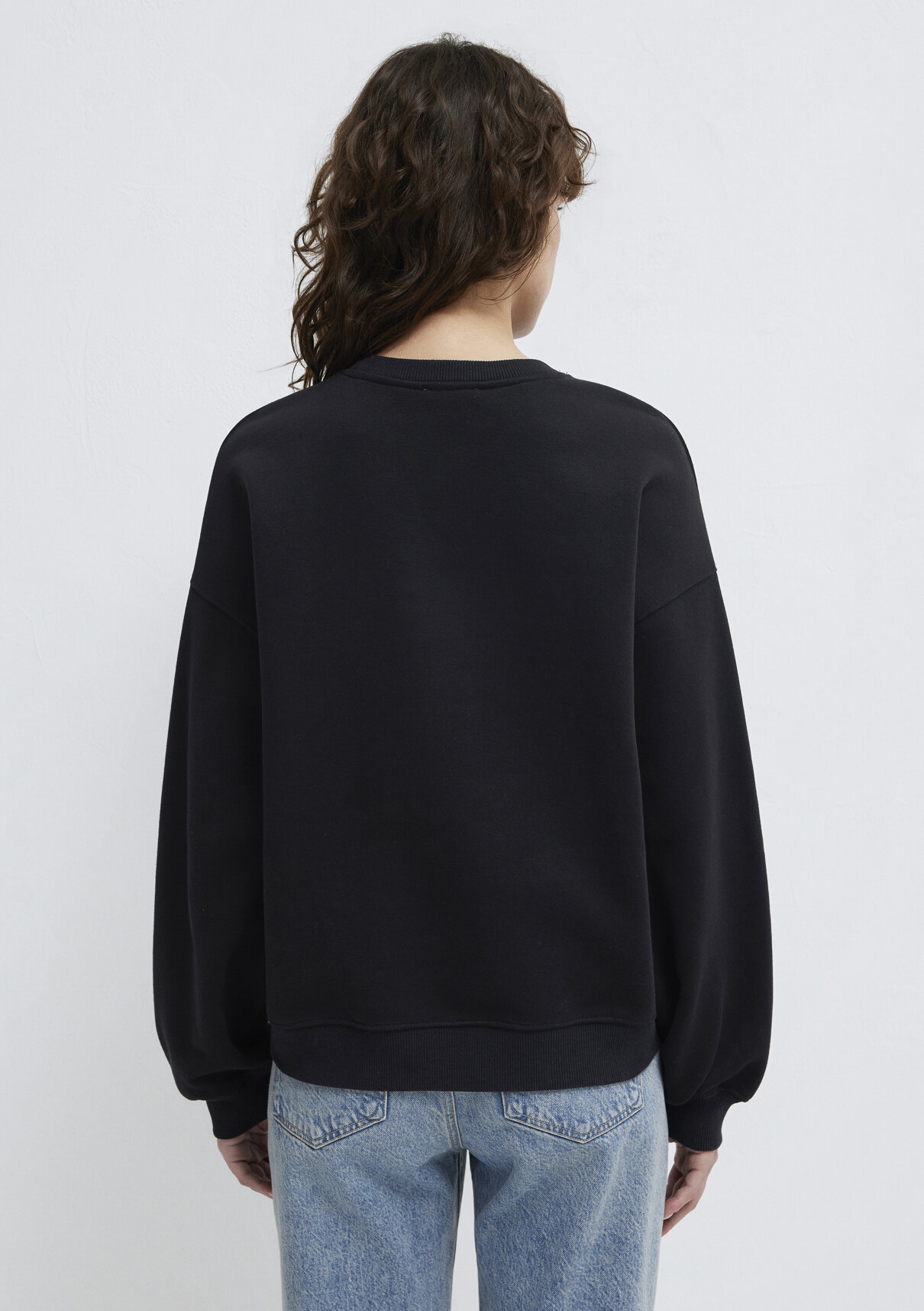 Mavi Logo Baskılı Siyah Sweatshirt görsel 6