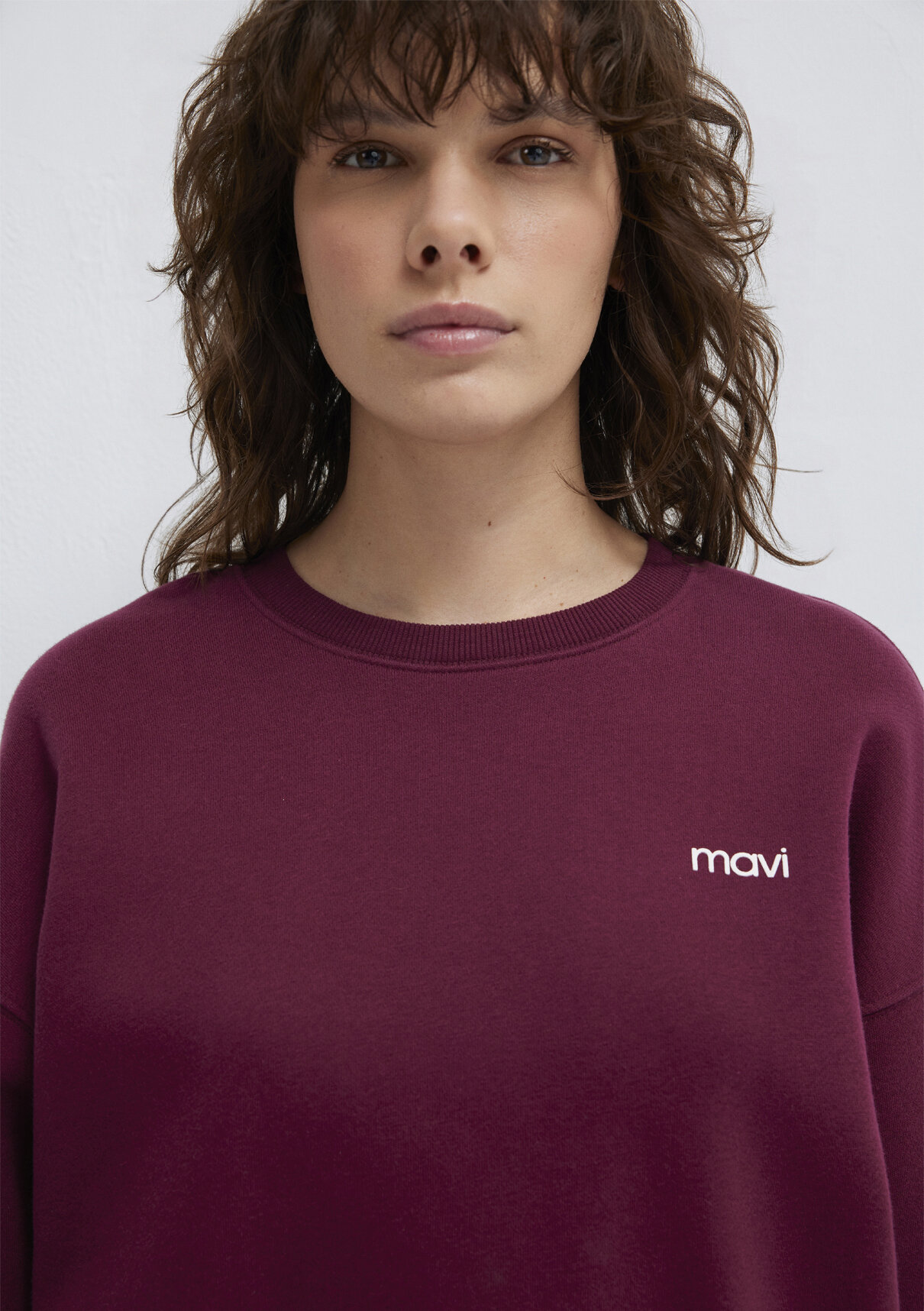 Mavi Logo Baskılı Bordo Sweatshirt görsel 7