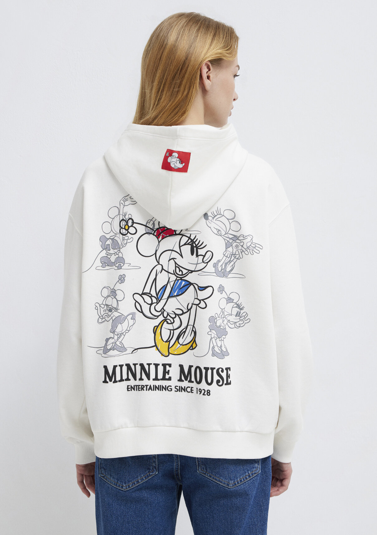 Mavi Minnie Mouse Baskılı Ekru Sweatshirt görsel 5