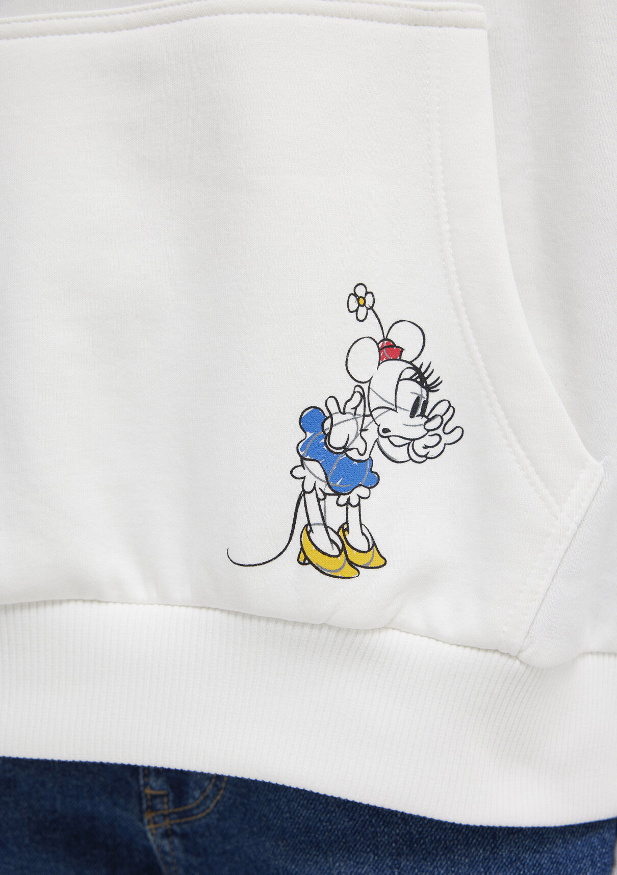 Mavi Minnie Mouse Baskılı Ekru Sweatshirt görsel 7