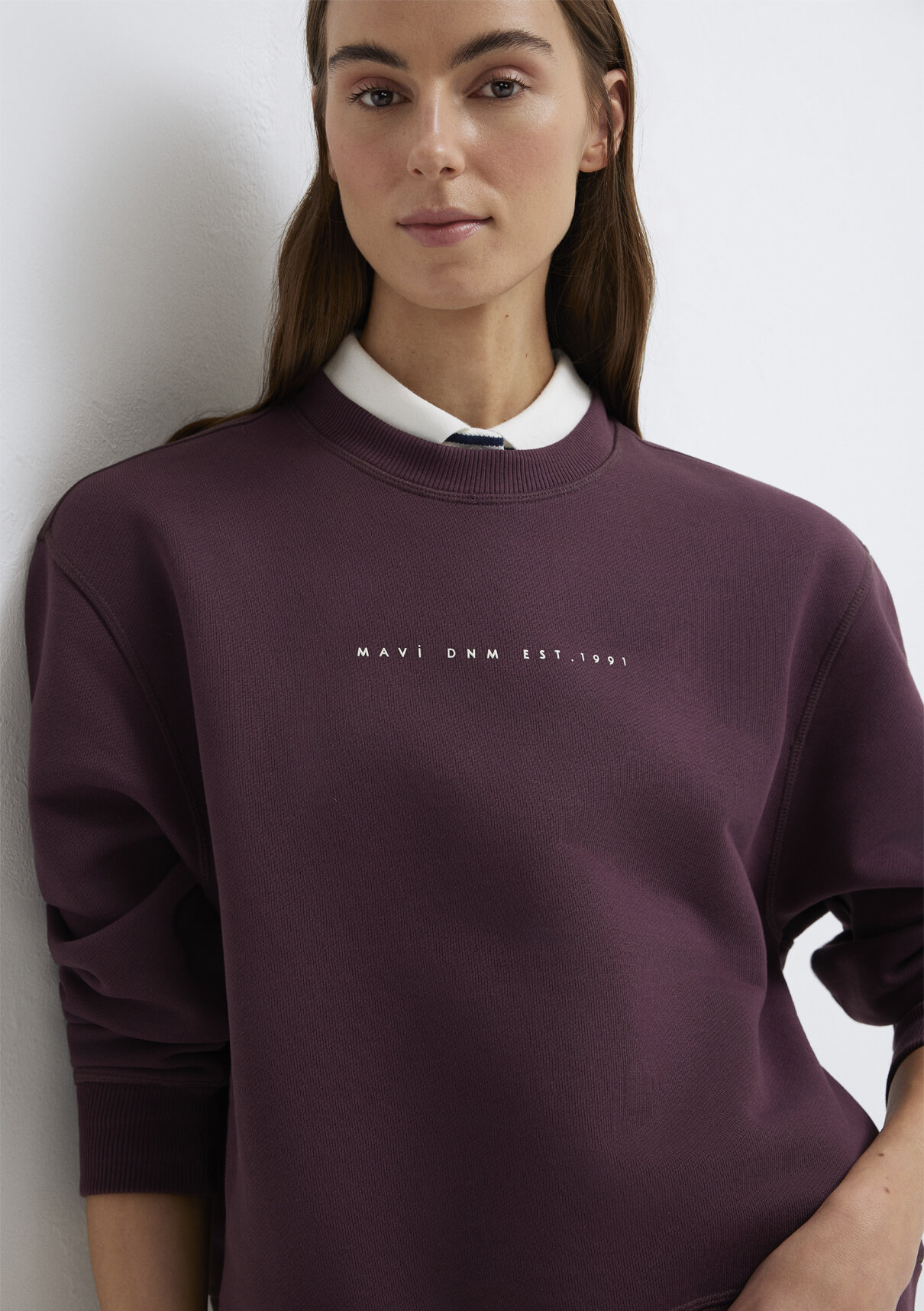 Mavi Denim Baskılı Mor Sweatshirt görsel 3