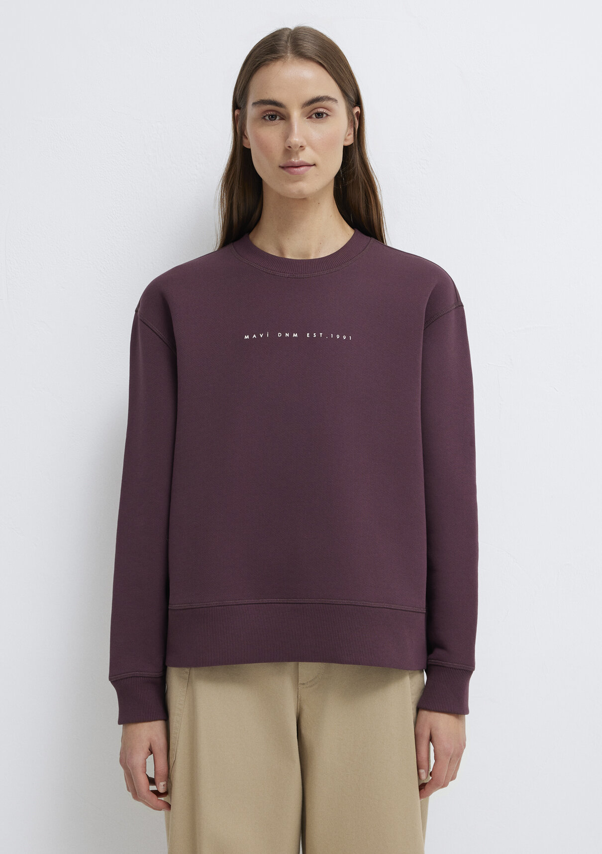 Mavi Denim Baskılı Mor Sweatshirt görsel 4