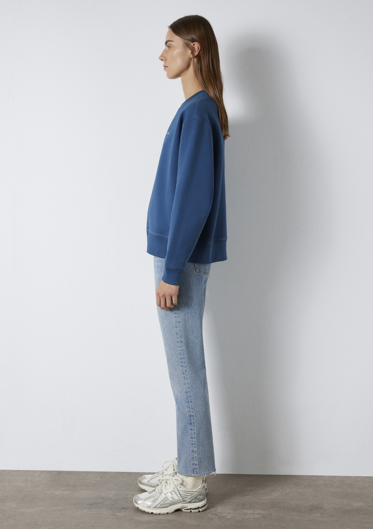 Mavi Denim Baskılı Mavi Sweatshirt görsel 4